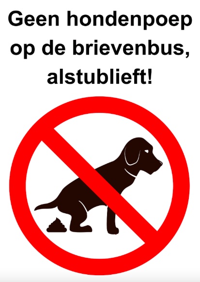 Sticker - Geen Hondenpoep Bij De Brievenbus