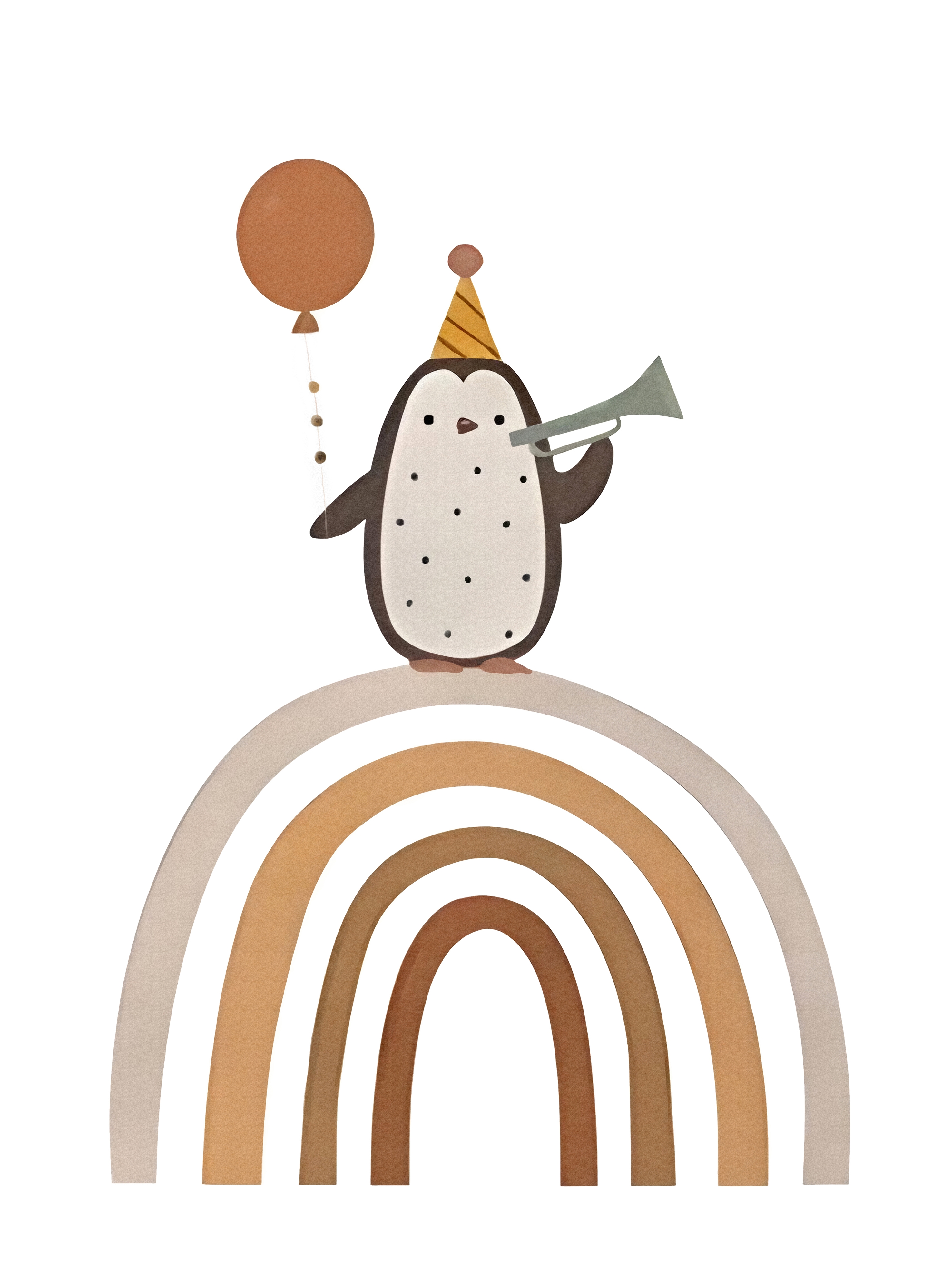 Poster - Pinguin in Regenboog