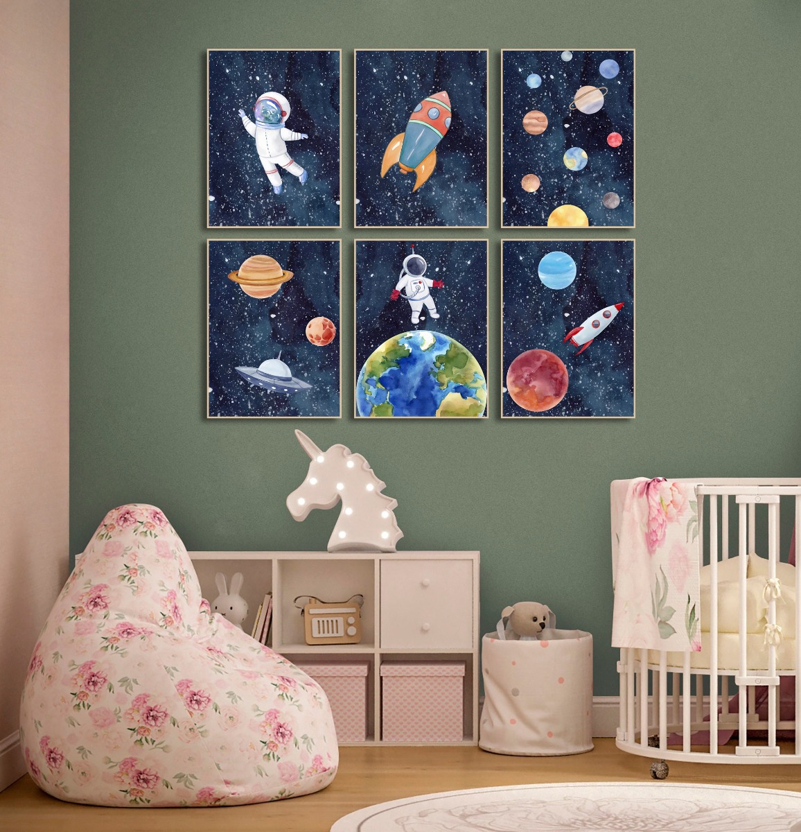 Posters - Ruimte en astronauten / Set van 6