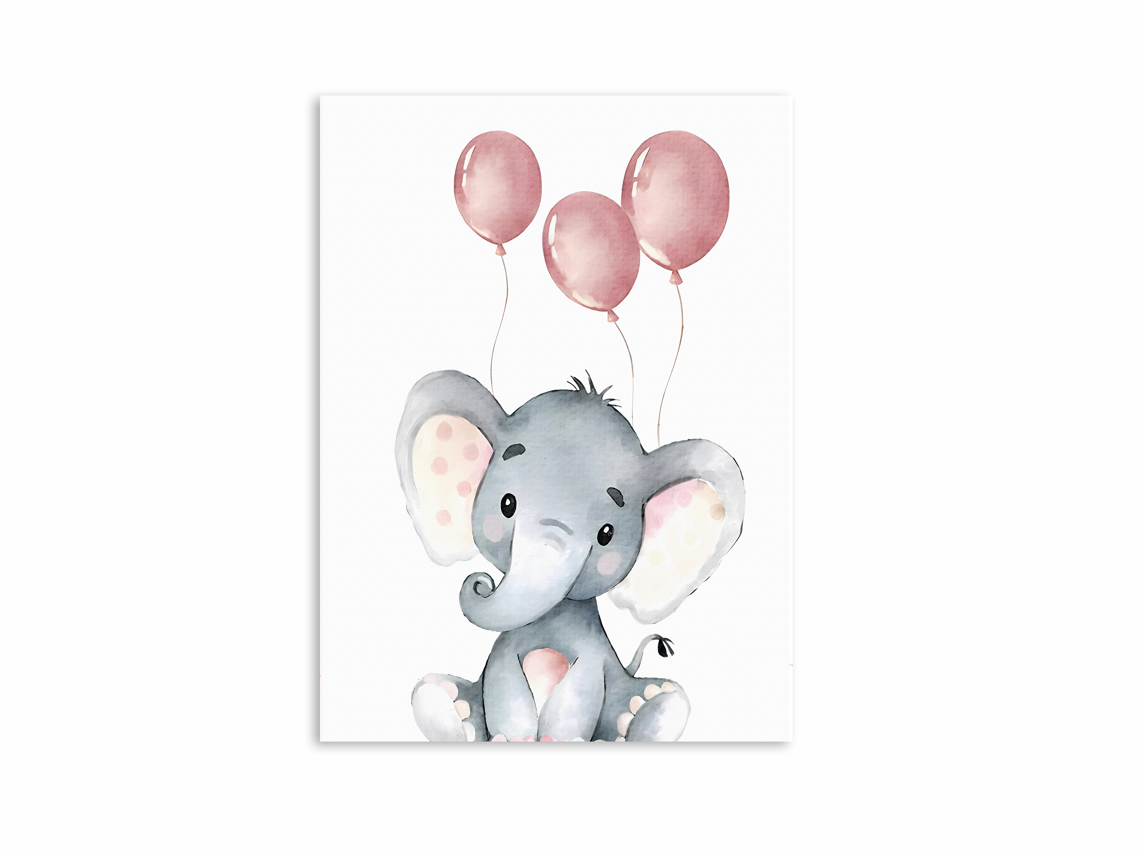 Posters - Olifant en roze ballonnen