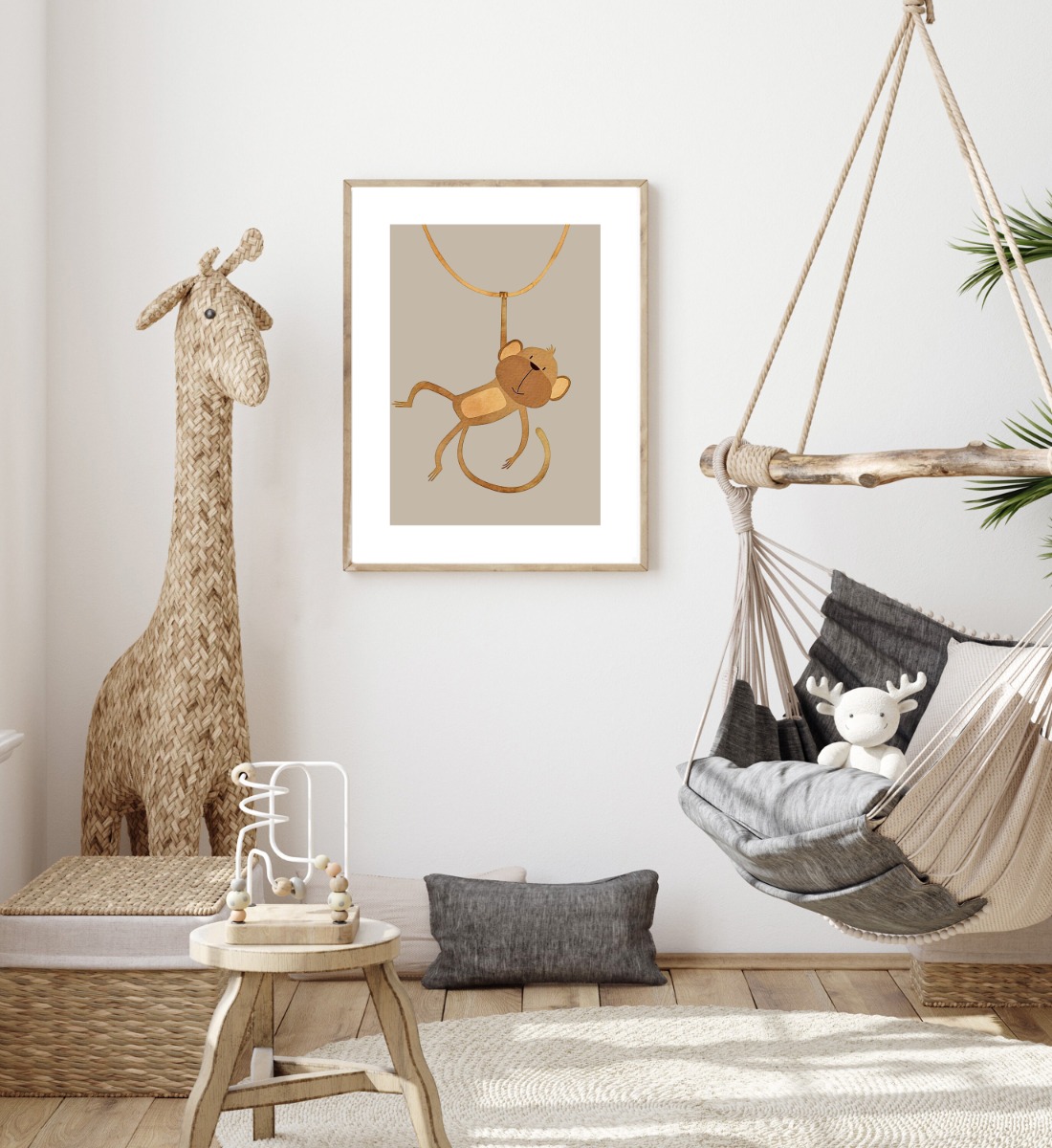 Poster – Scandinavische kinderkamer / Aap