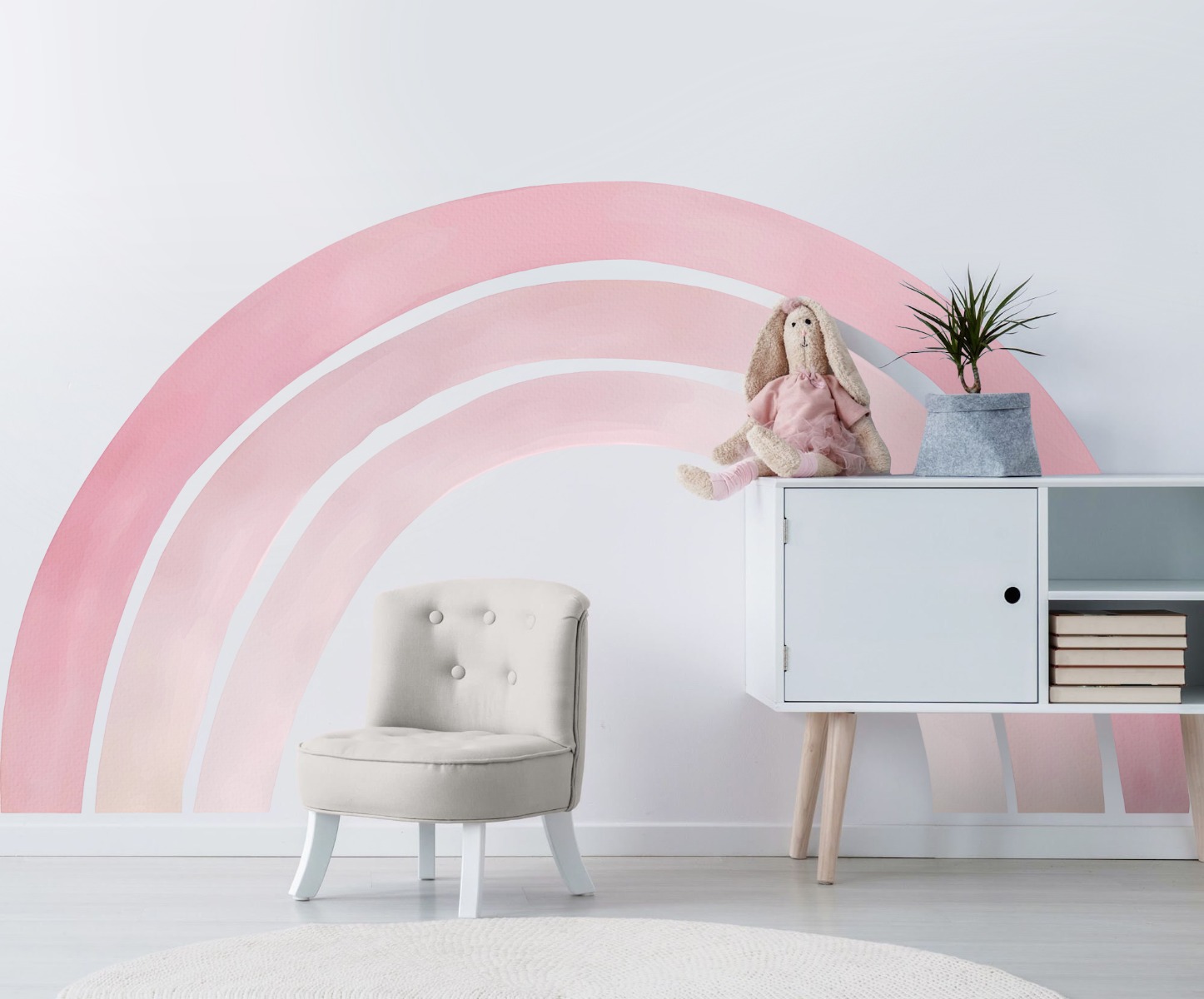 Muursticker - Pastelkleurige regenboog