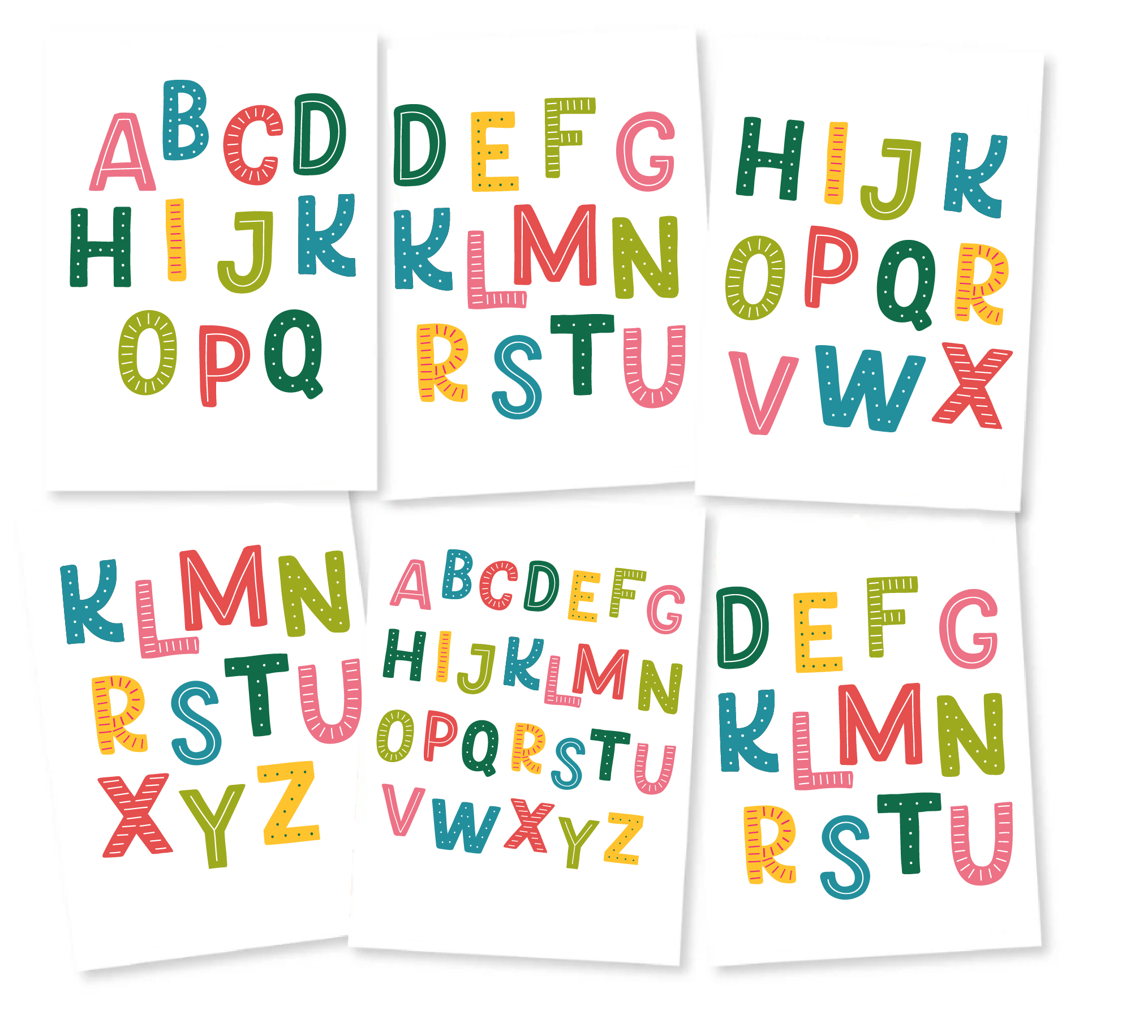 Stickertjes-  Alfabetten Gemengd 6 vellen