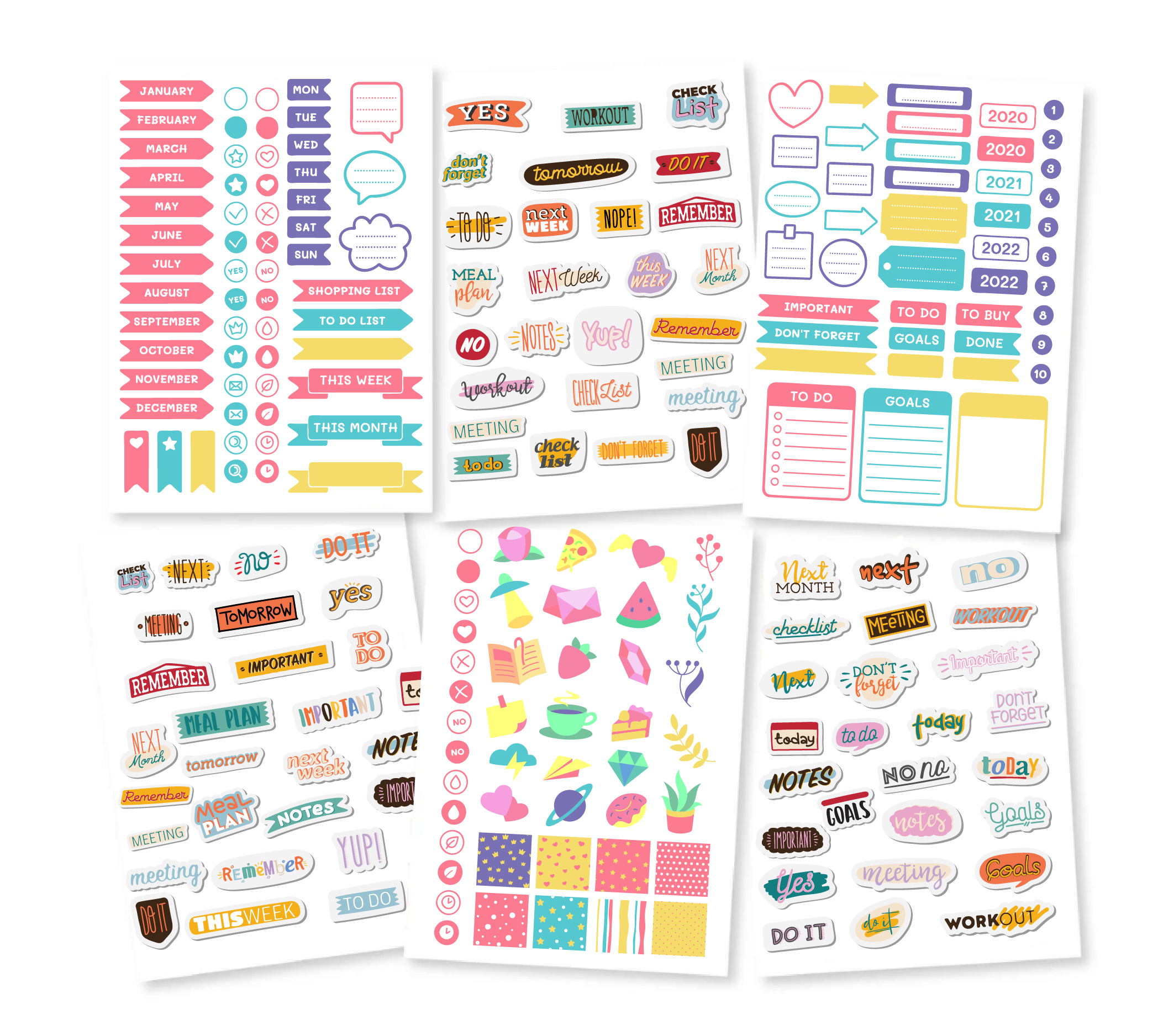 Stickertjes-  Kalender Gemengd 6 vellen