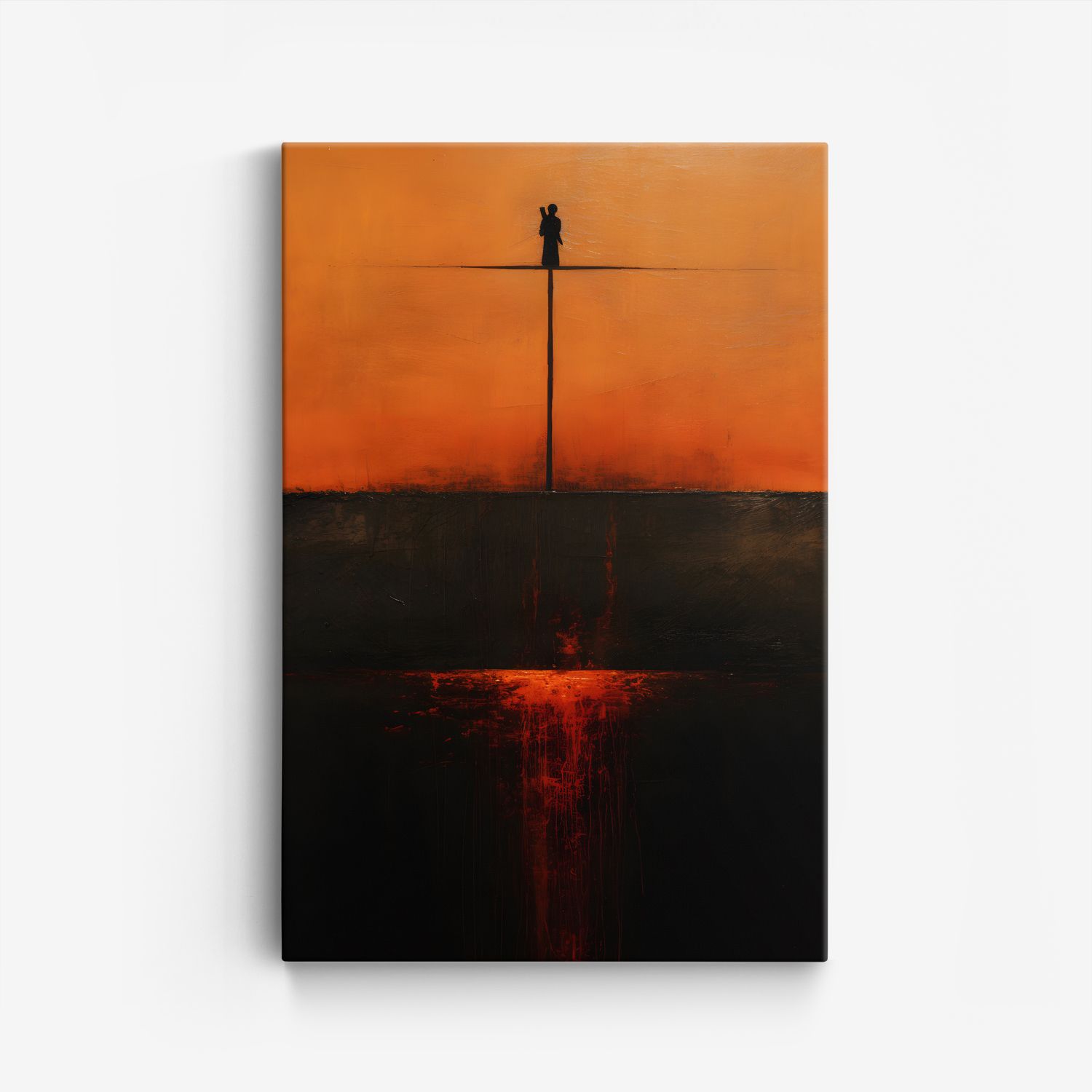 Oranje Landschap Abstract Canvas