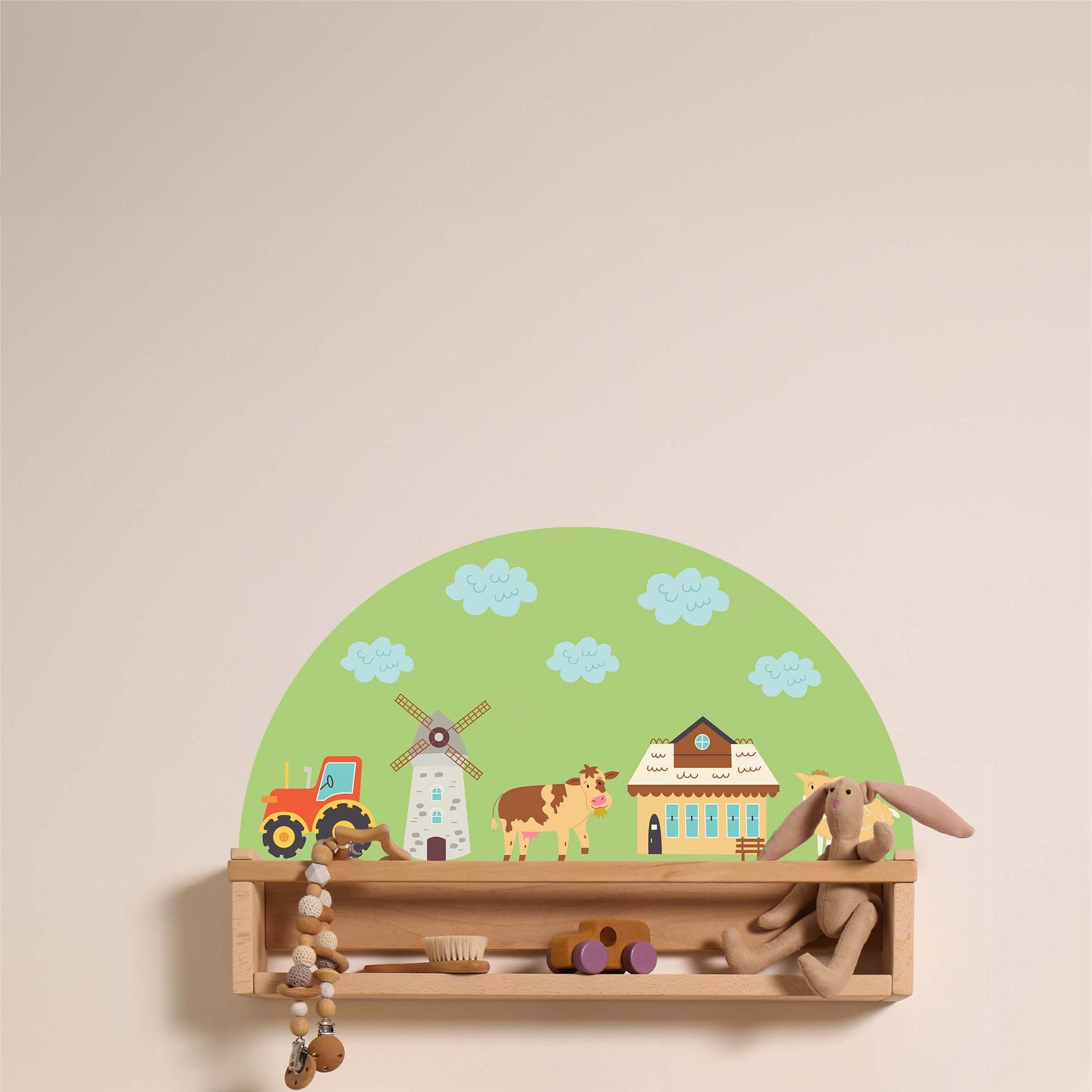 Zelfklevende Sticker – Ikea Fotoplank, Plank Decal / Boerderijdieren Scène