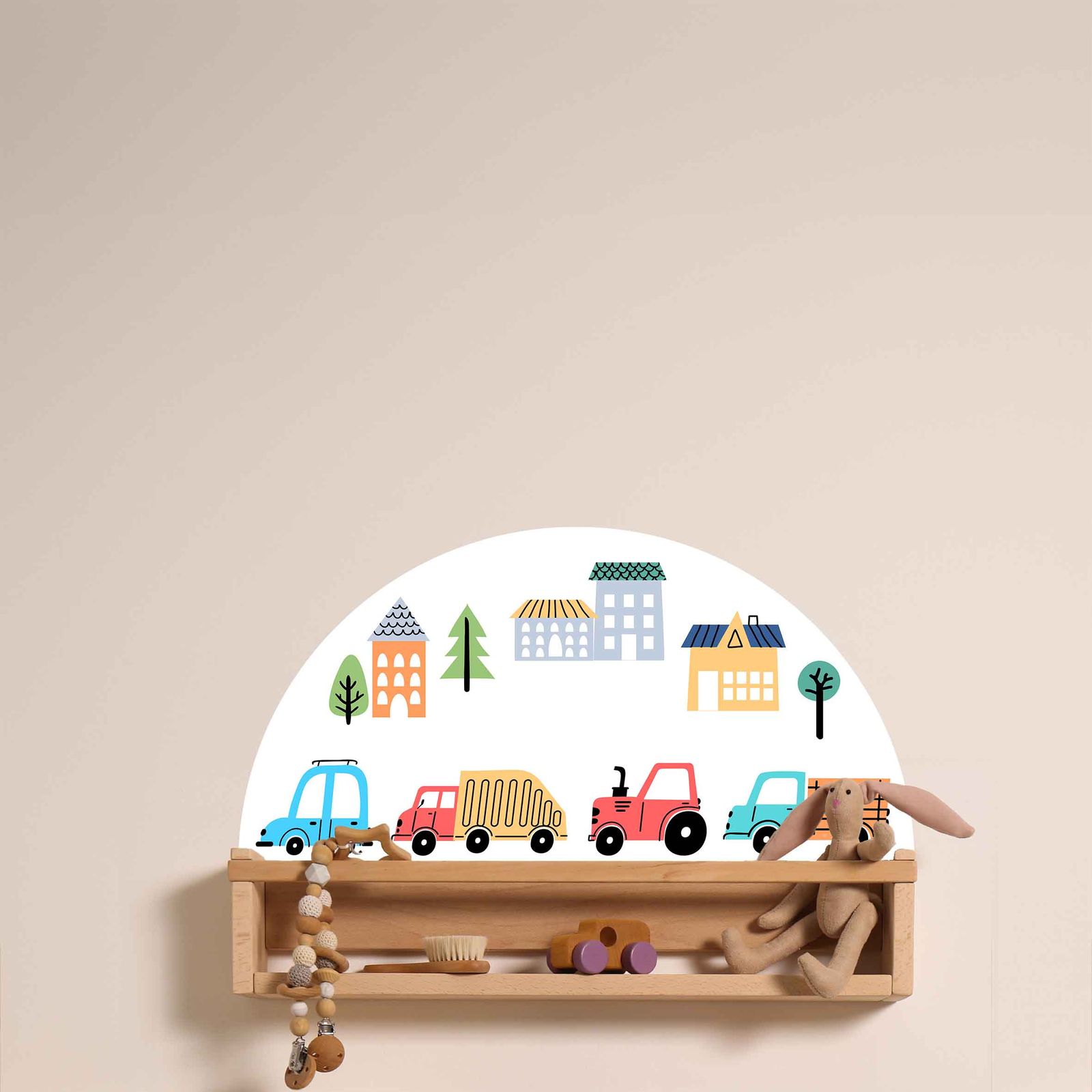 Zelfklevende Sticker – Ikea Fotoplank, Plank Decal / Kleurrijke Auto's Ontwerp