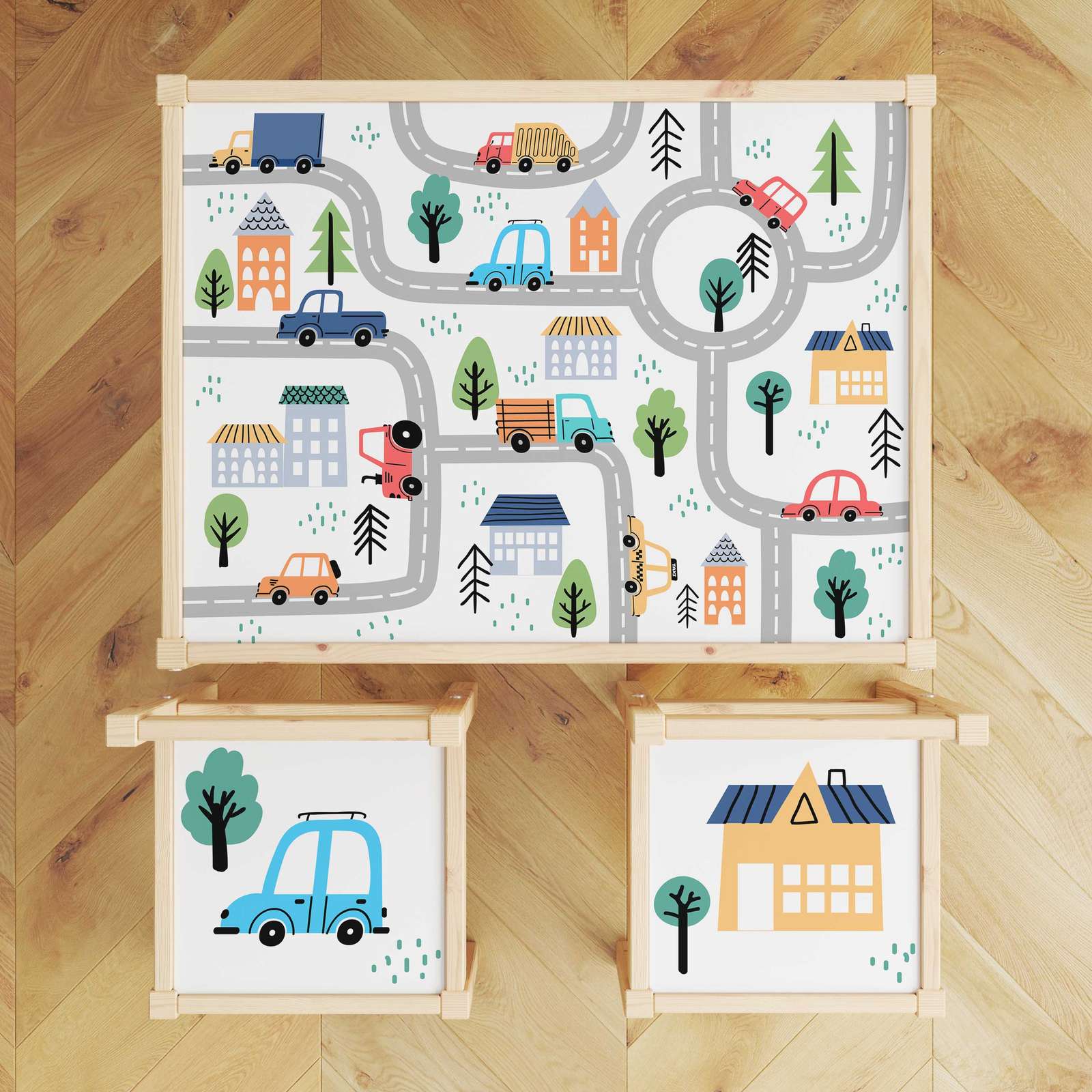 Zelfklevende Sticker – Lätt Set Top Decal / Kleurrijke Wegen