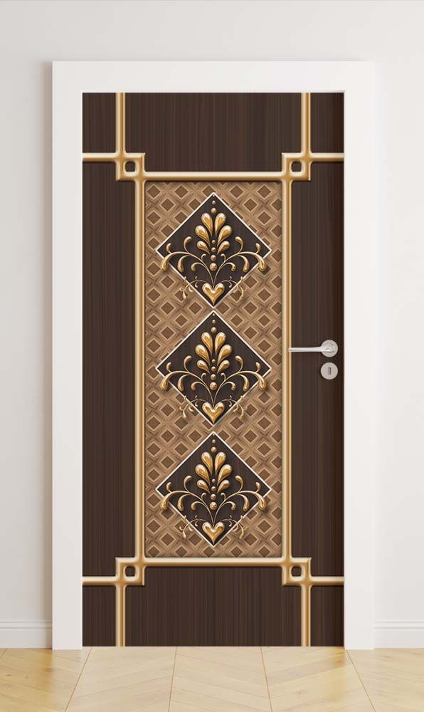Deurstickers - Elegant Gouden Patroon / Peel and Stick