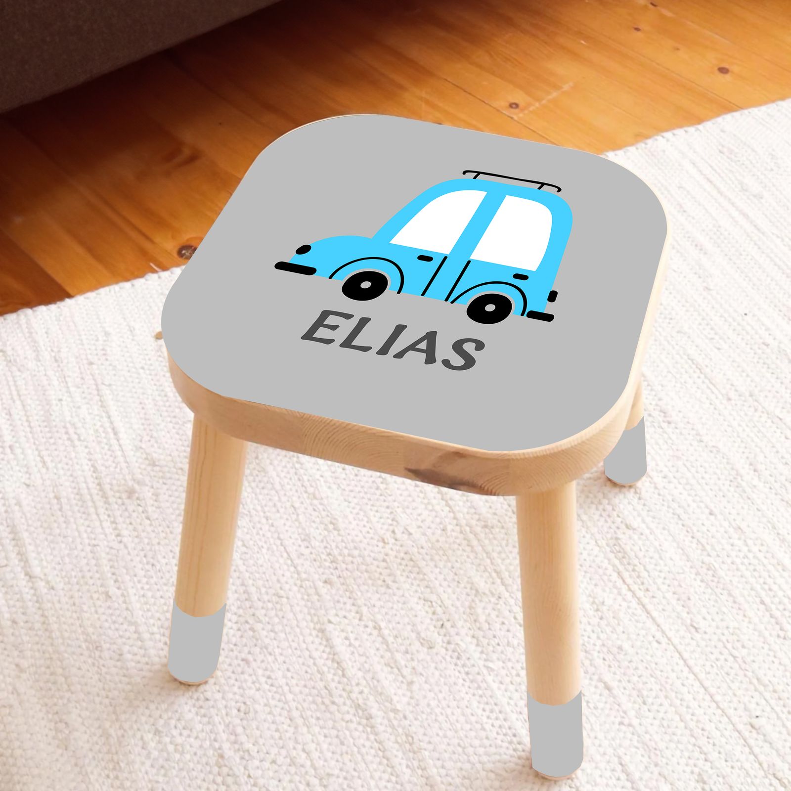 Zelfklevende Sticker – Aangepaste Flisat Kruk Decal / Blauw Auto Design