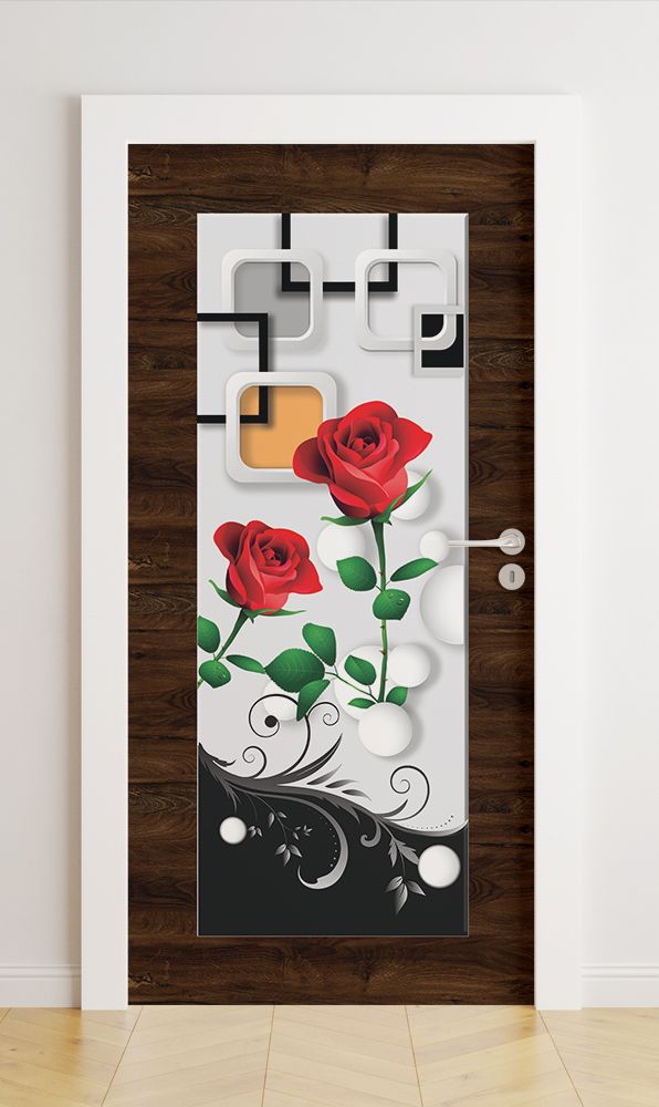 Deurstickers - Rozenontwerp / Peel and Stick