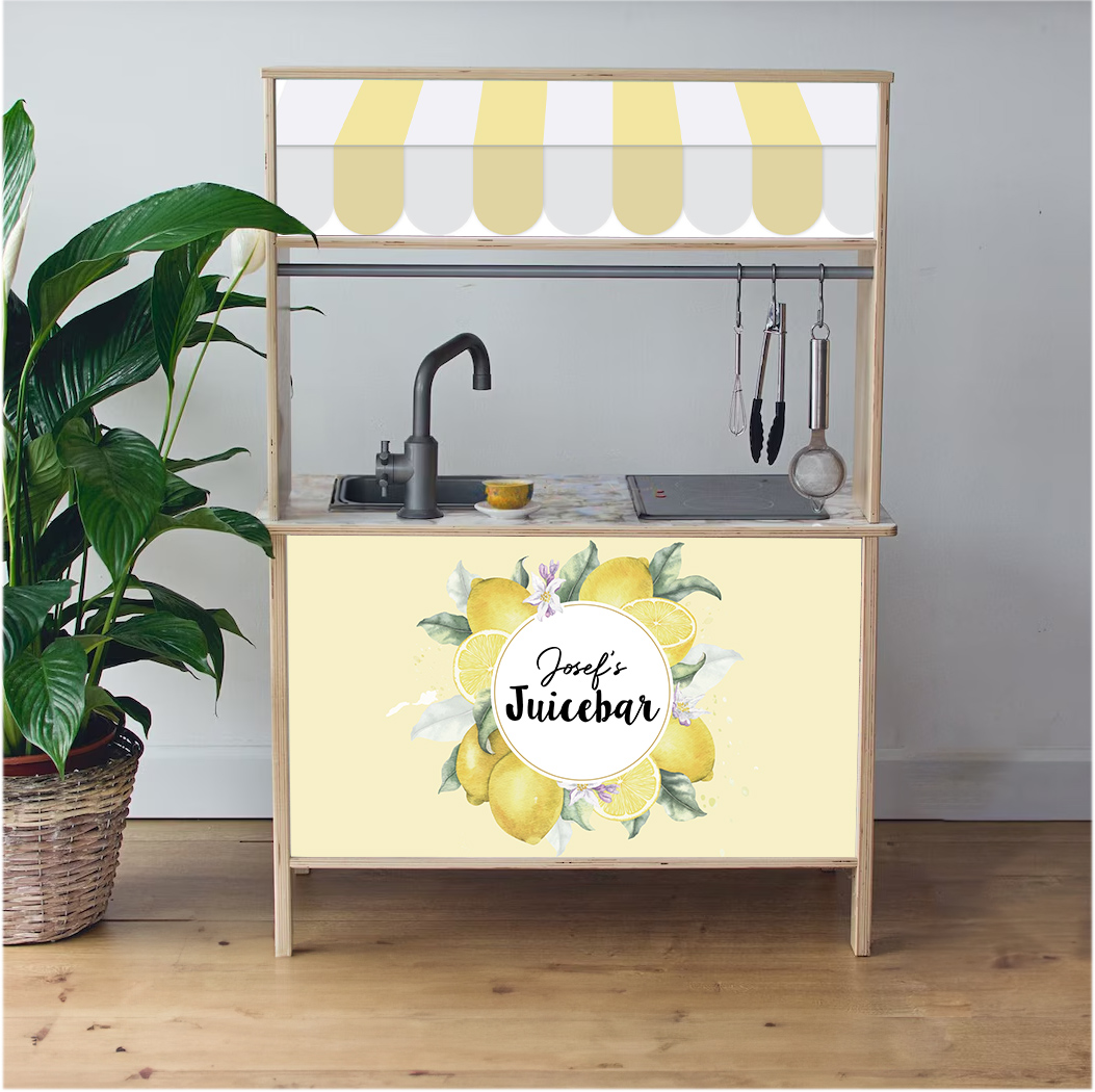 Zelfklevende stickers voor Ikea Duktig – gepersonaliseerde stickers voor speelkeukens – Juicebar