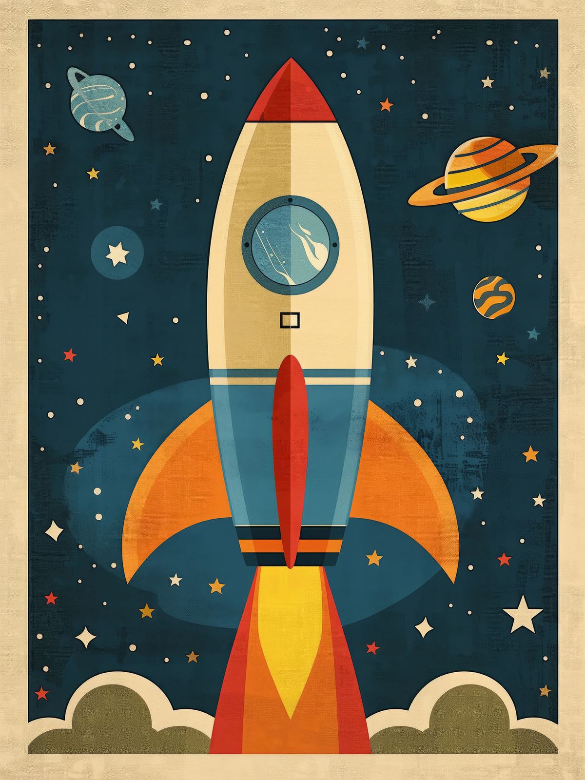 Poster - Retro Raket