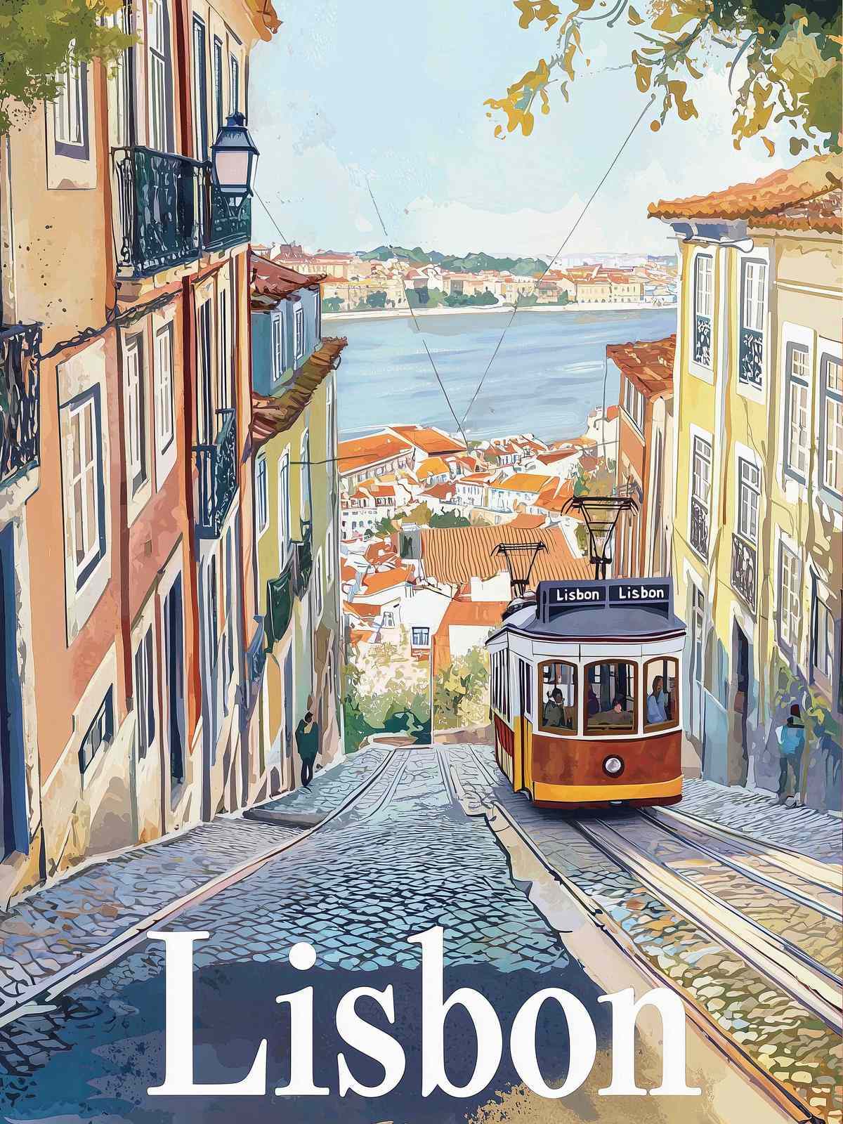 Poster - Lissabon Tram Straatkunst