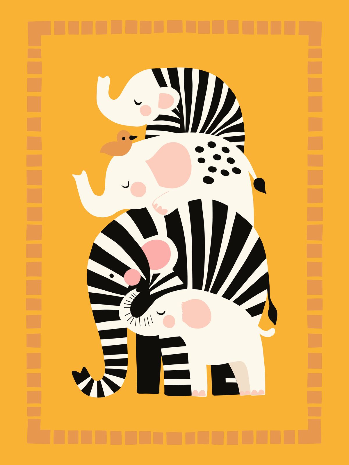 Poster - Olifantenfamilie