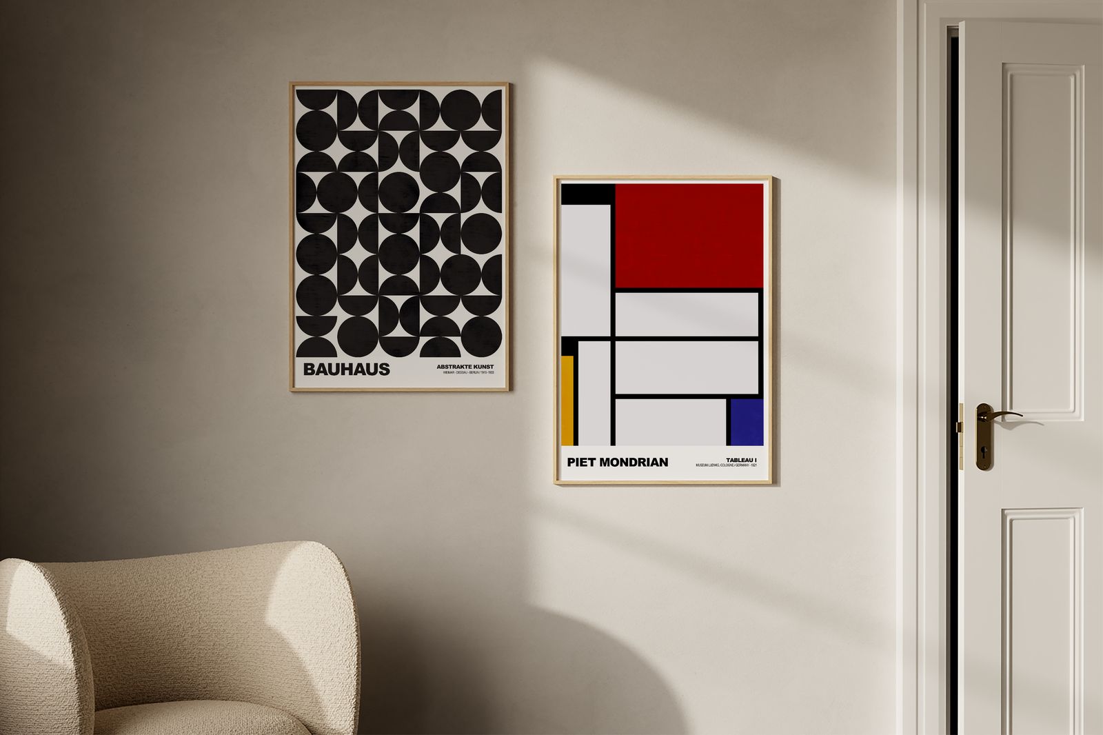 Poster - Piet Mondrian en Bauhaus / Set van 2