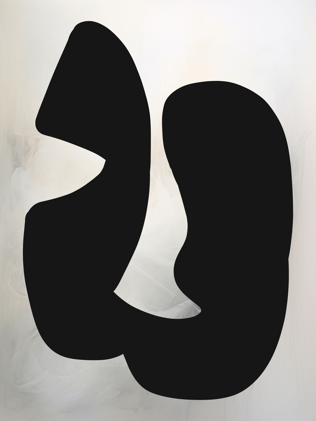 Poster - Abstracte Zwarte Vorm