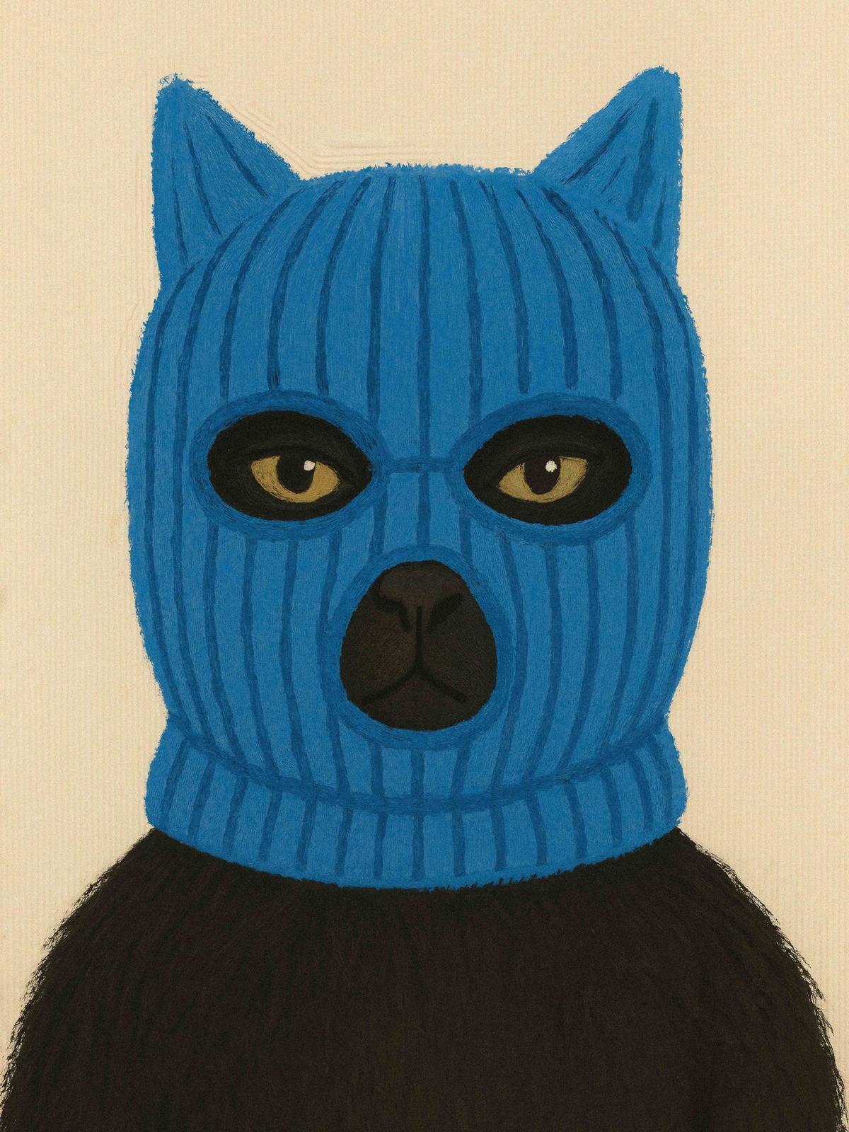 Poster - Blauwe gemaskerde kat