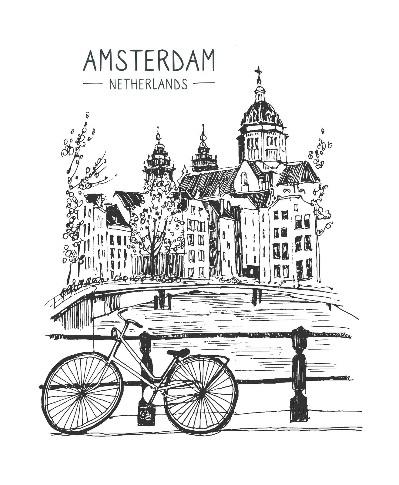 Amsterdam Stadsgezicht Wandposter
