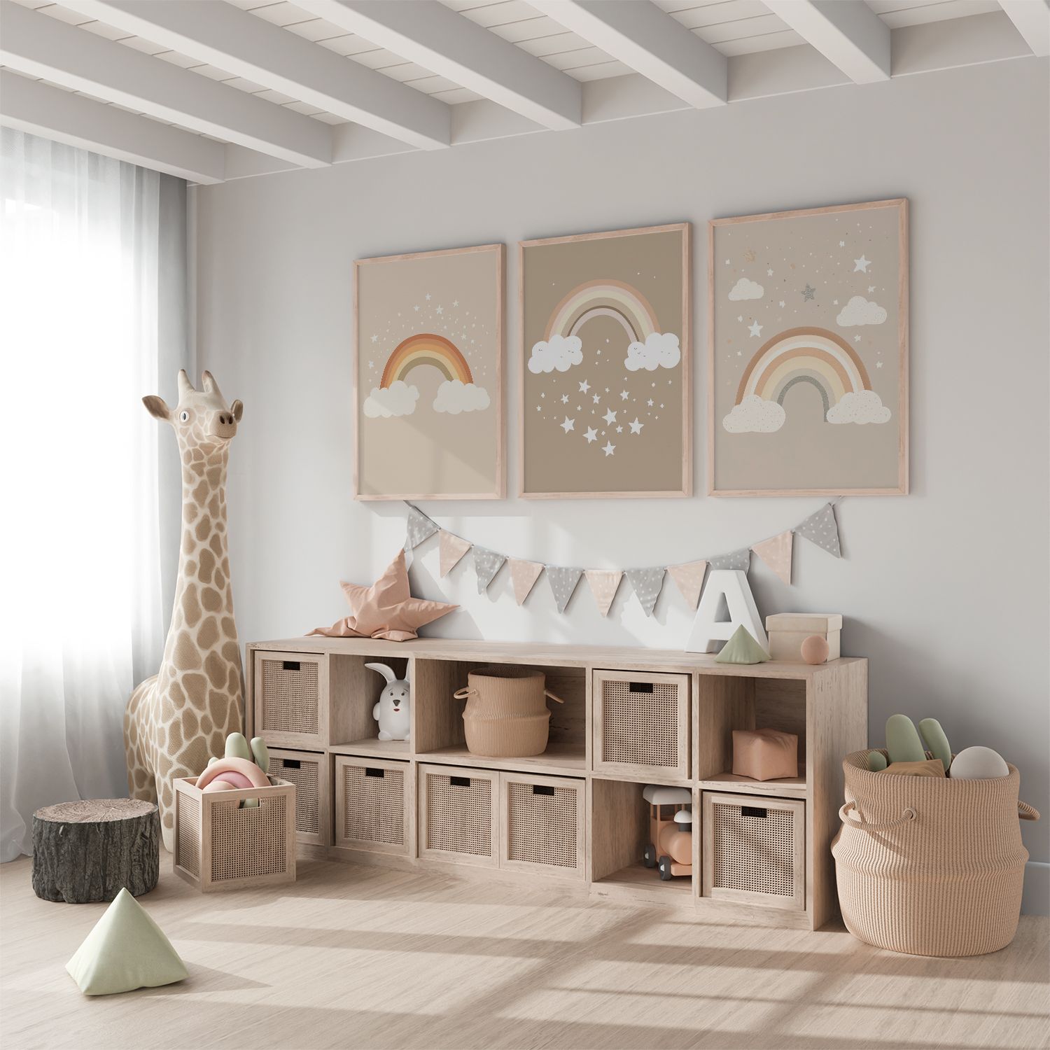 Poster - Regenboog en Sterren / Set van 3