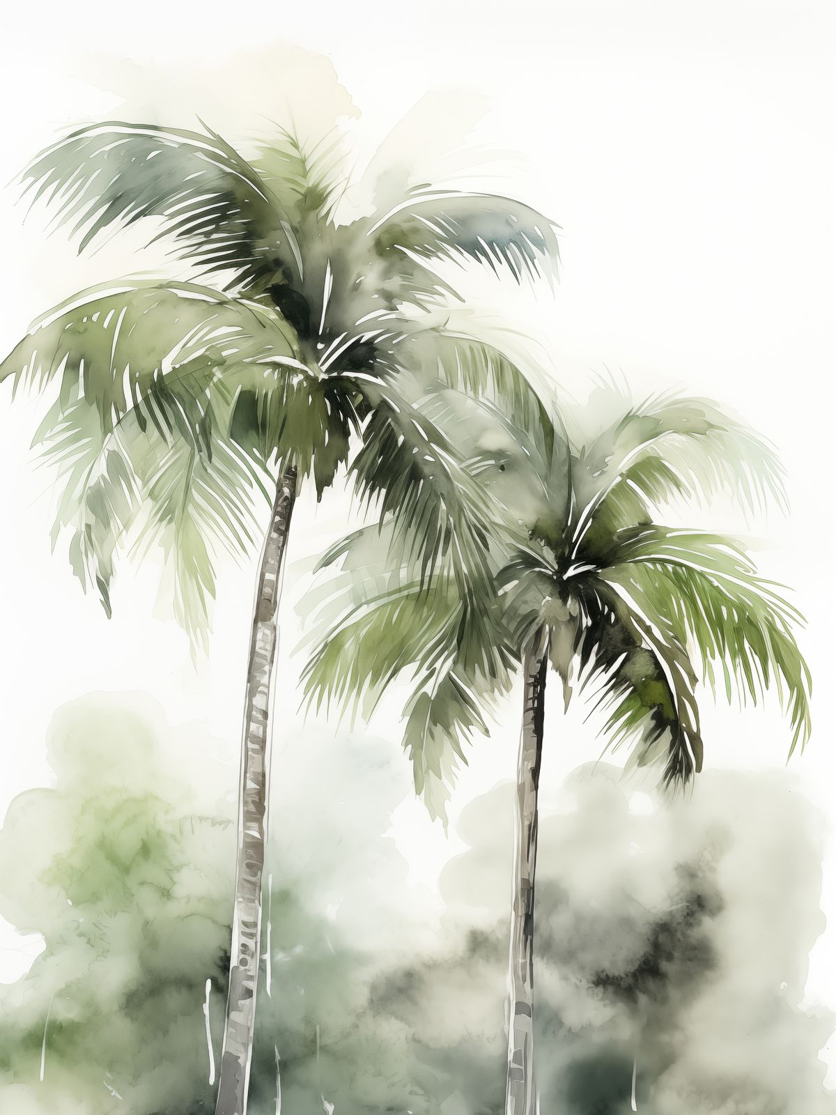 Poster - Tropische Palm Aquarel
