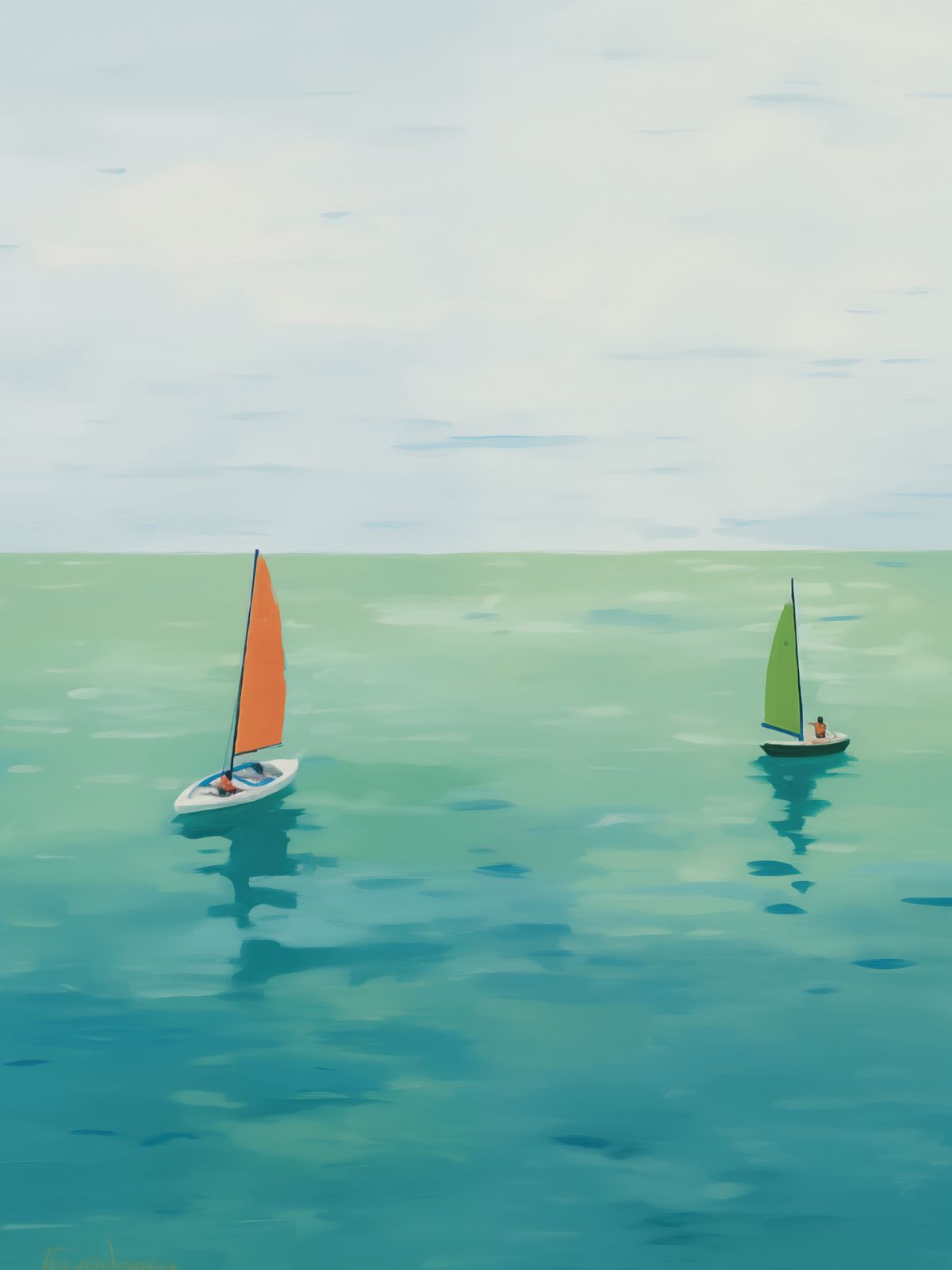 Poster - Rustige Zeilboten