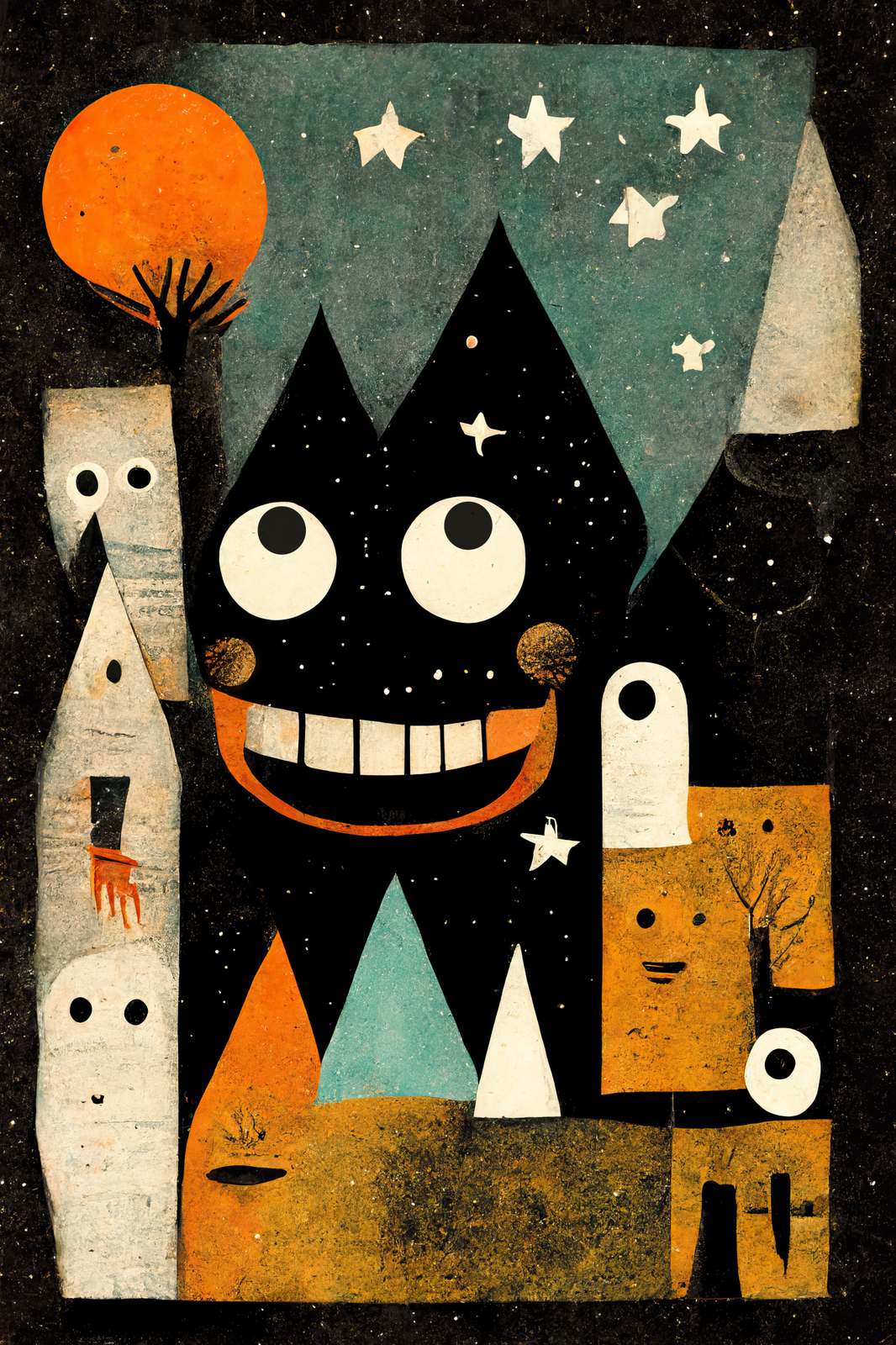 Poster - Fantasierijk Nachtlandschap