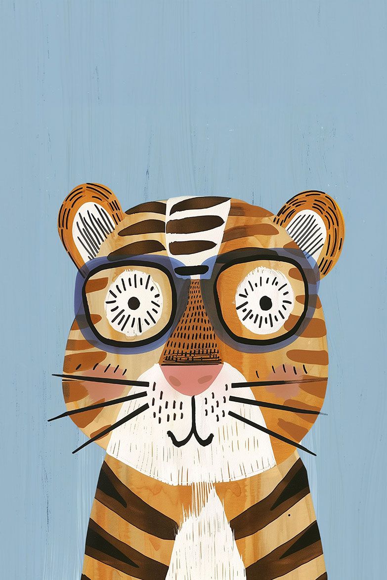 Poster - Tijger met Bril