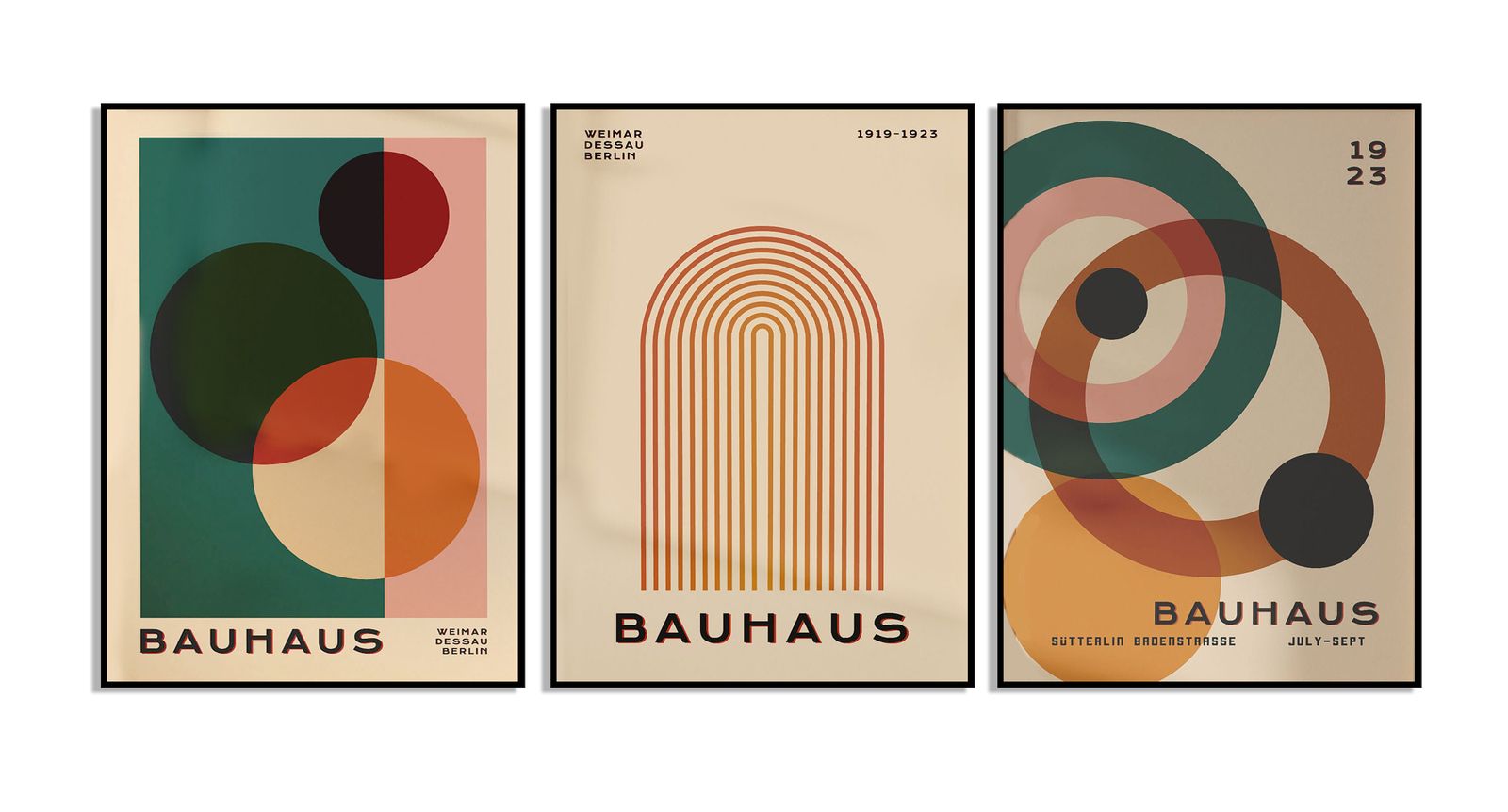 Bauhaus Kunst Poster Set - Set van 3