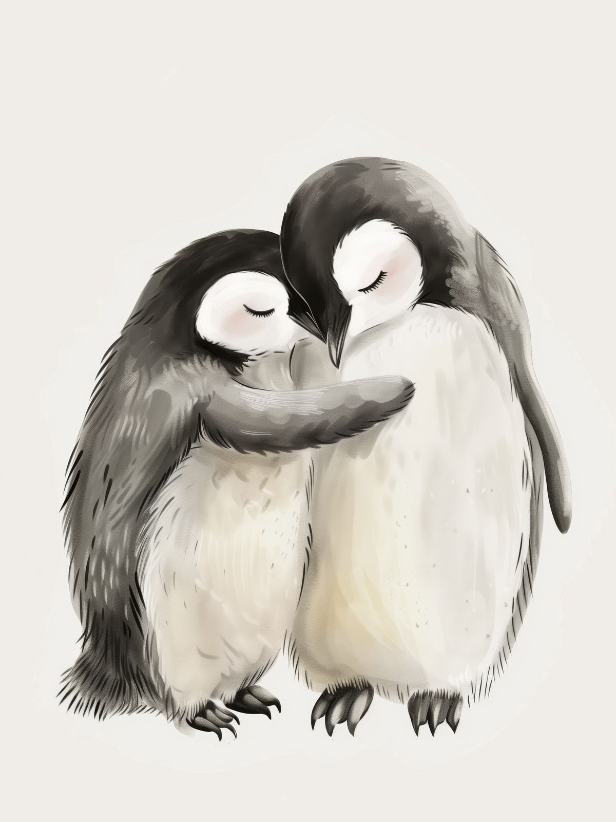 Poster - Schattige Pinguïnomhelzing