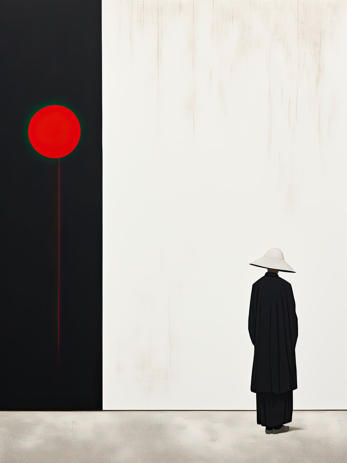 Poster - Minimalistische Rode Zon