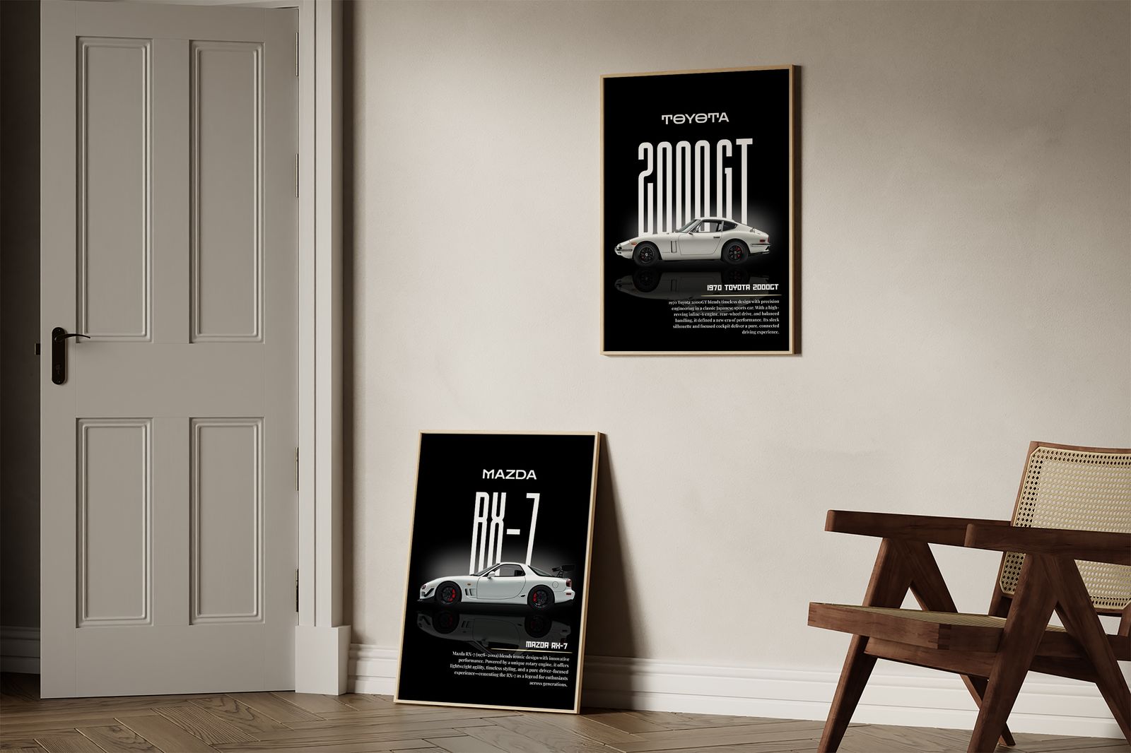 Poster - Toyota 2000GT en Mazda RX-7 / Set van 2