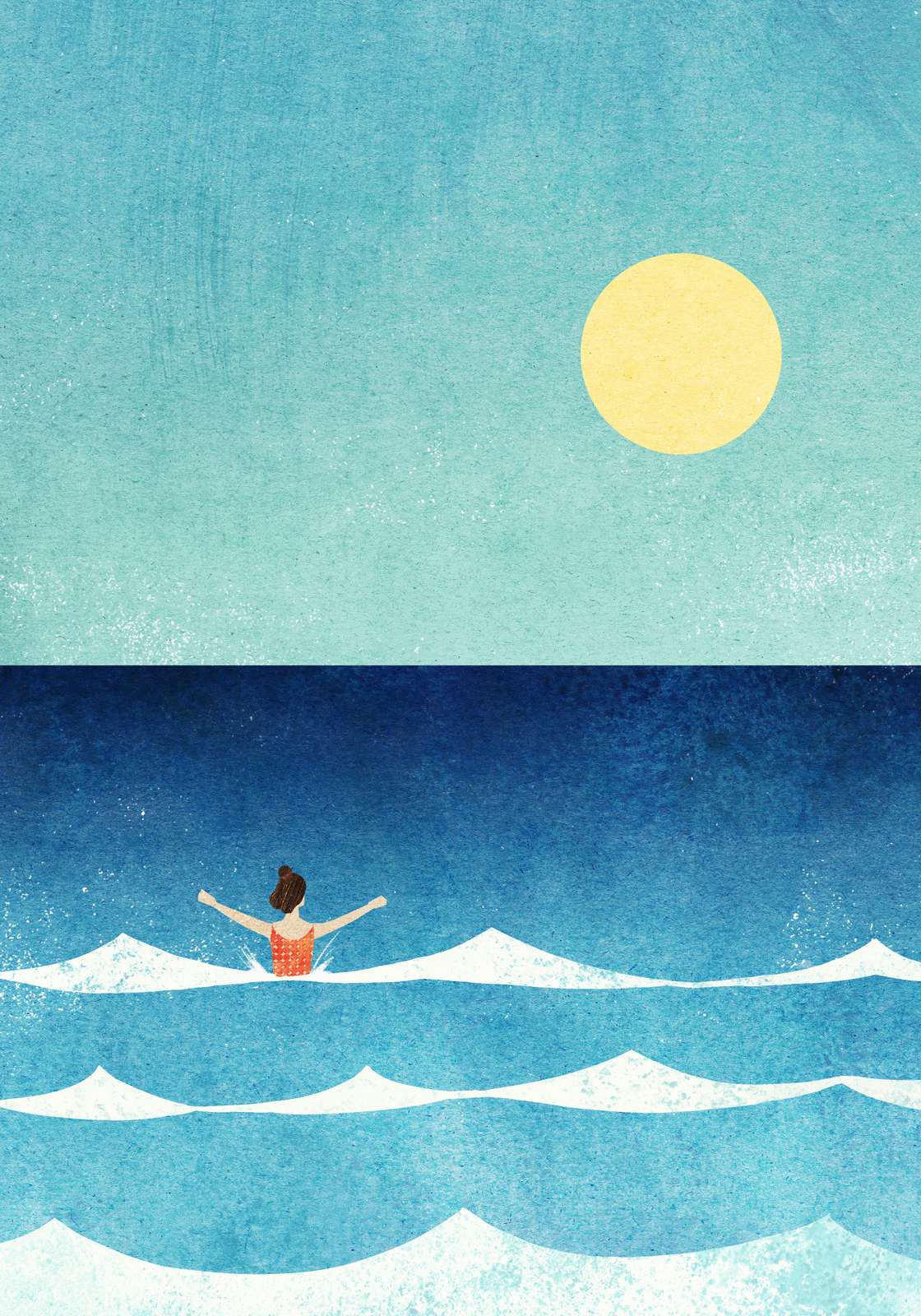 Poster - Surfer Onder de Zon