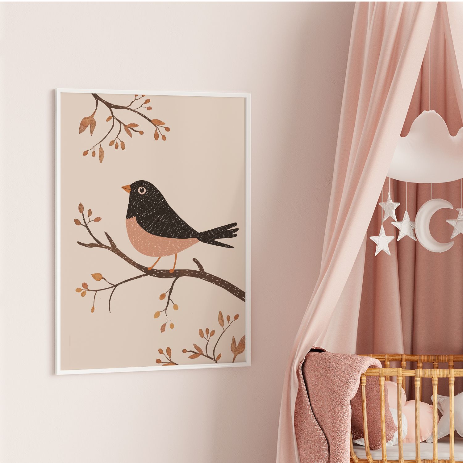 Poster - Vogel op Tak