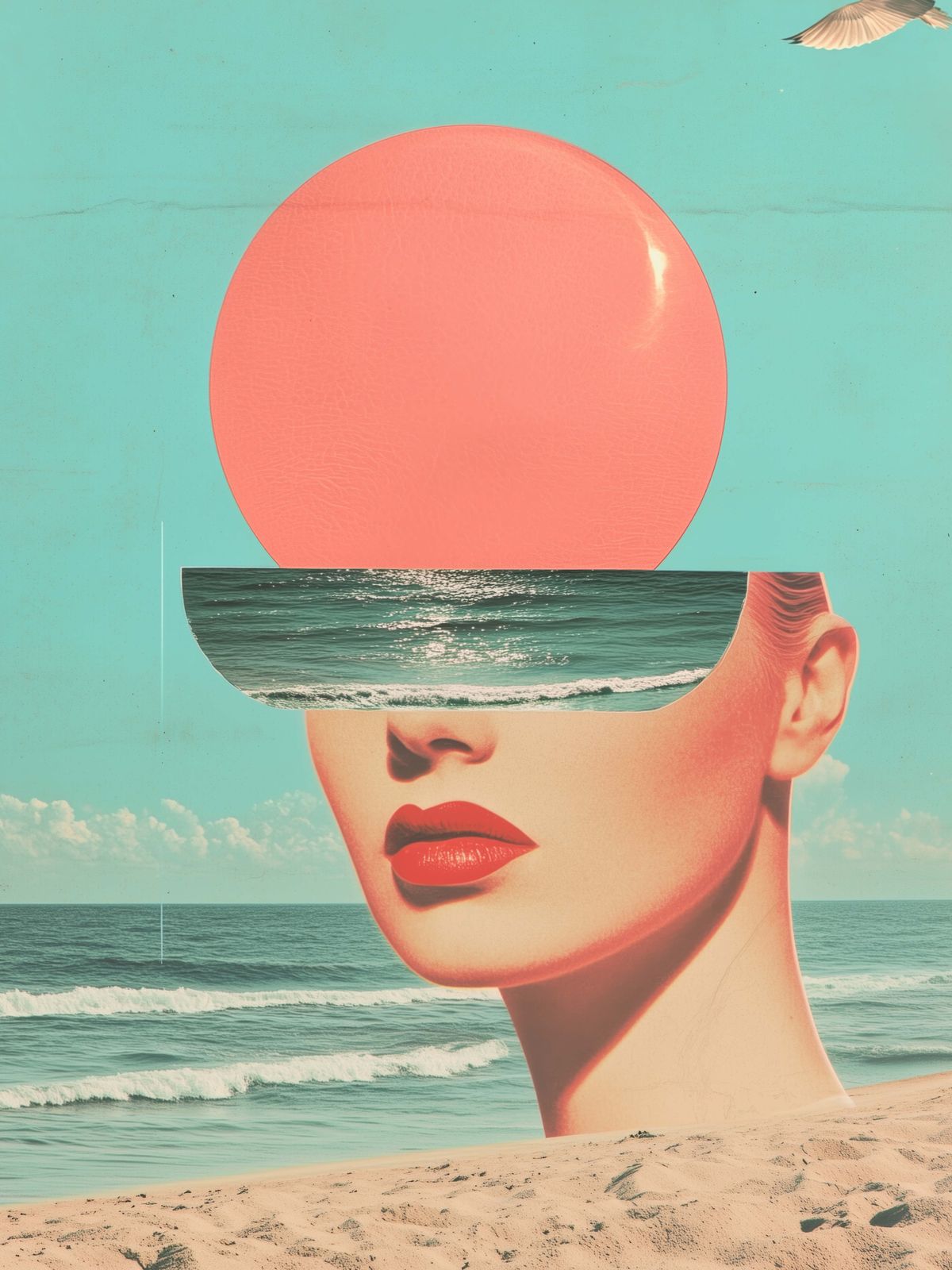 Poster - Surrealistisch Strandtafereel