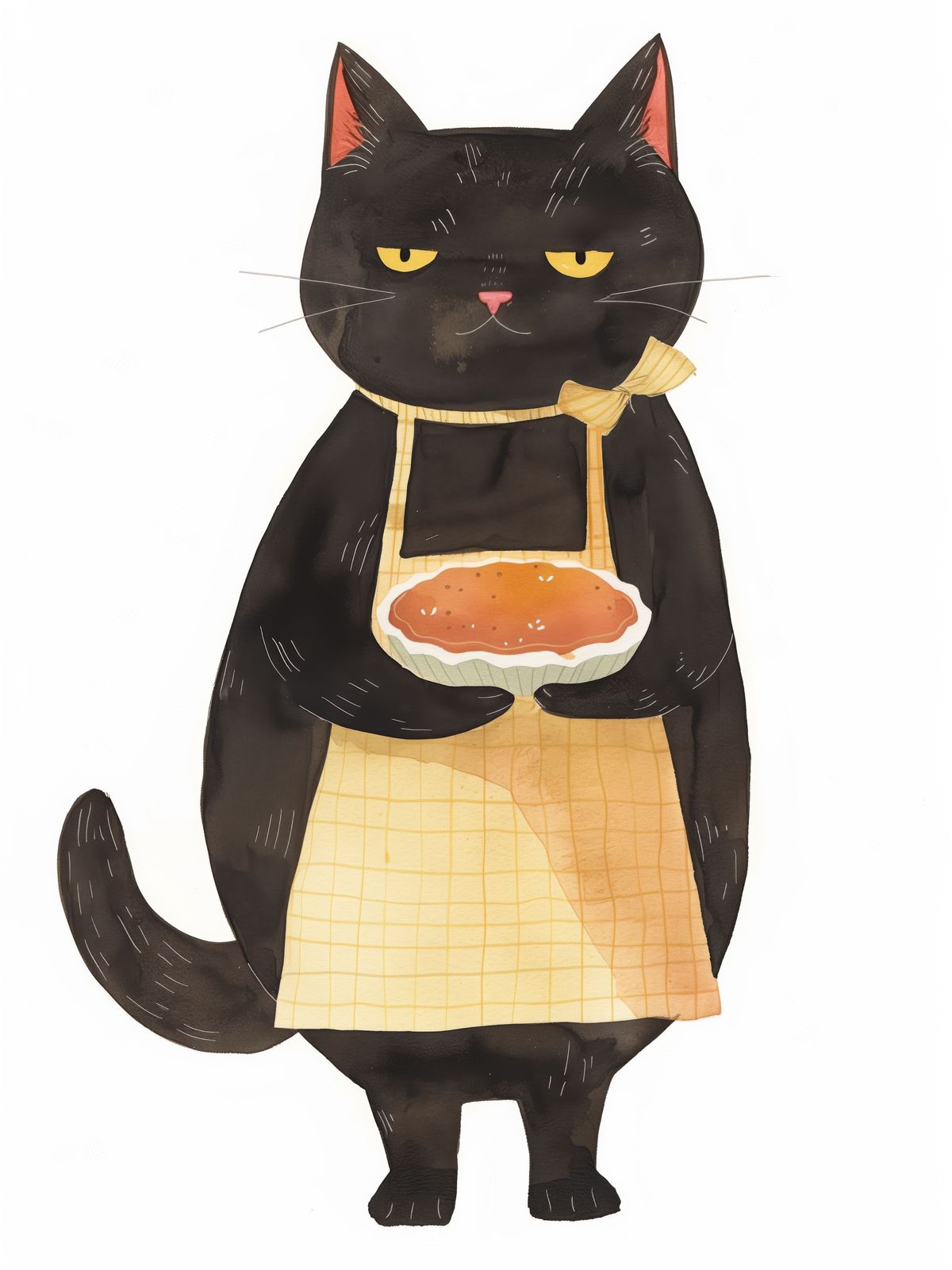 Poster - Zwarte Kat met Taart