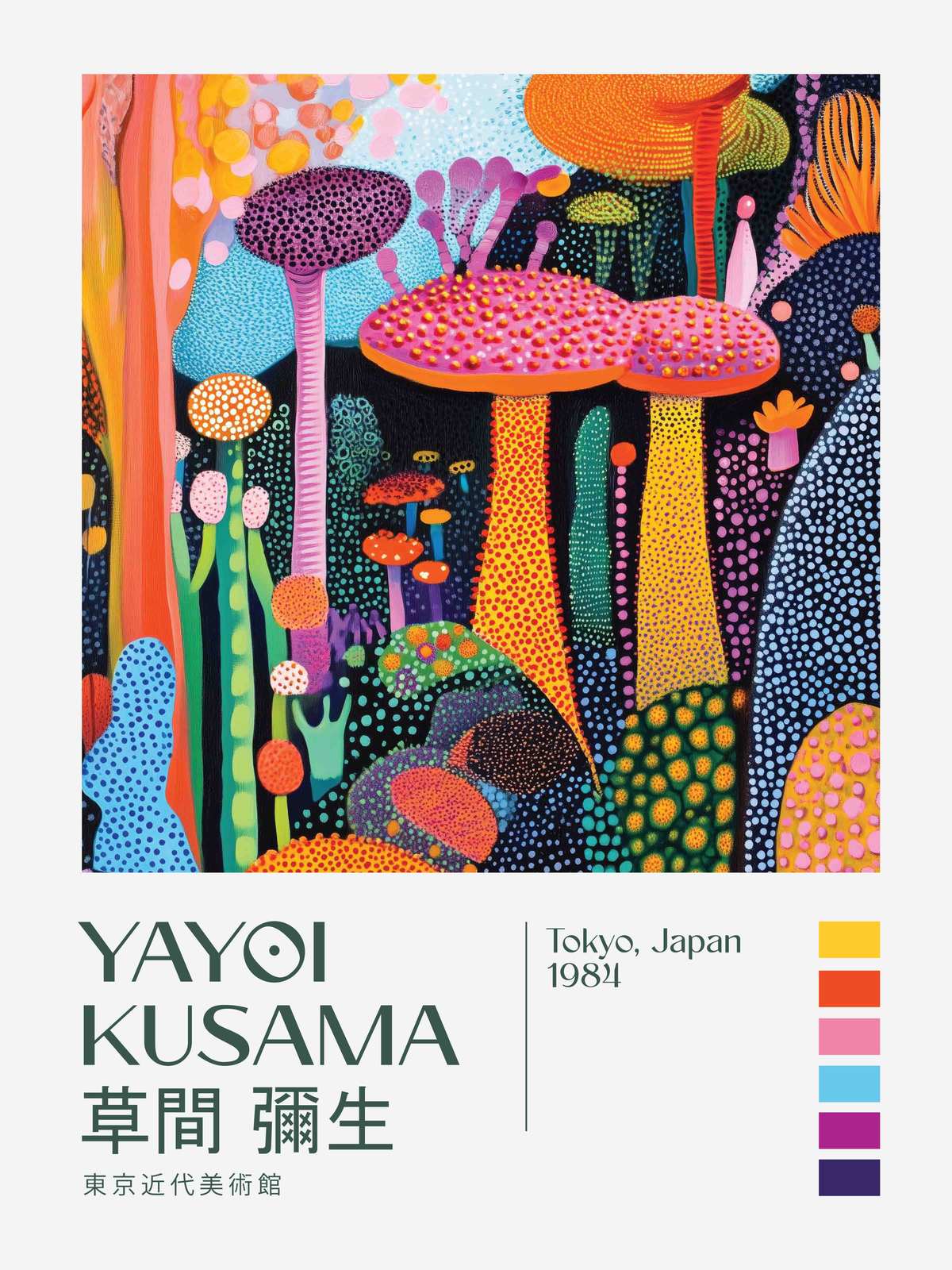 Poster - Yayoi Kusama Kleurrijk Bos
