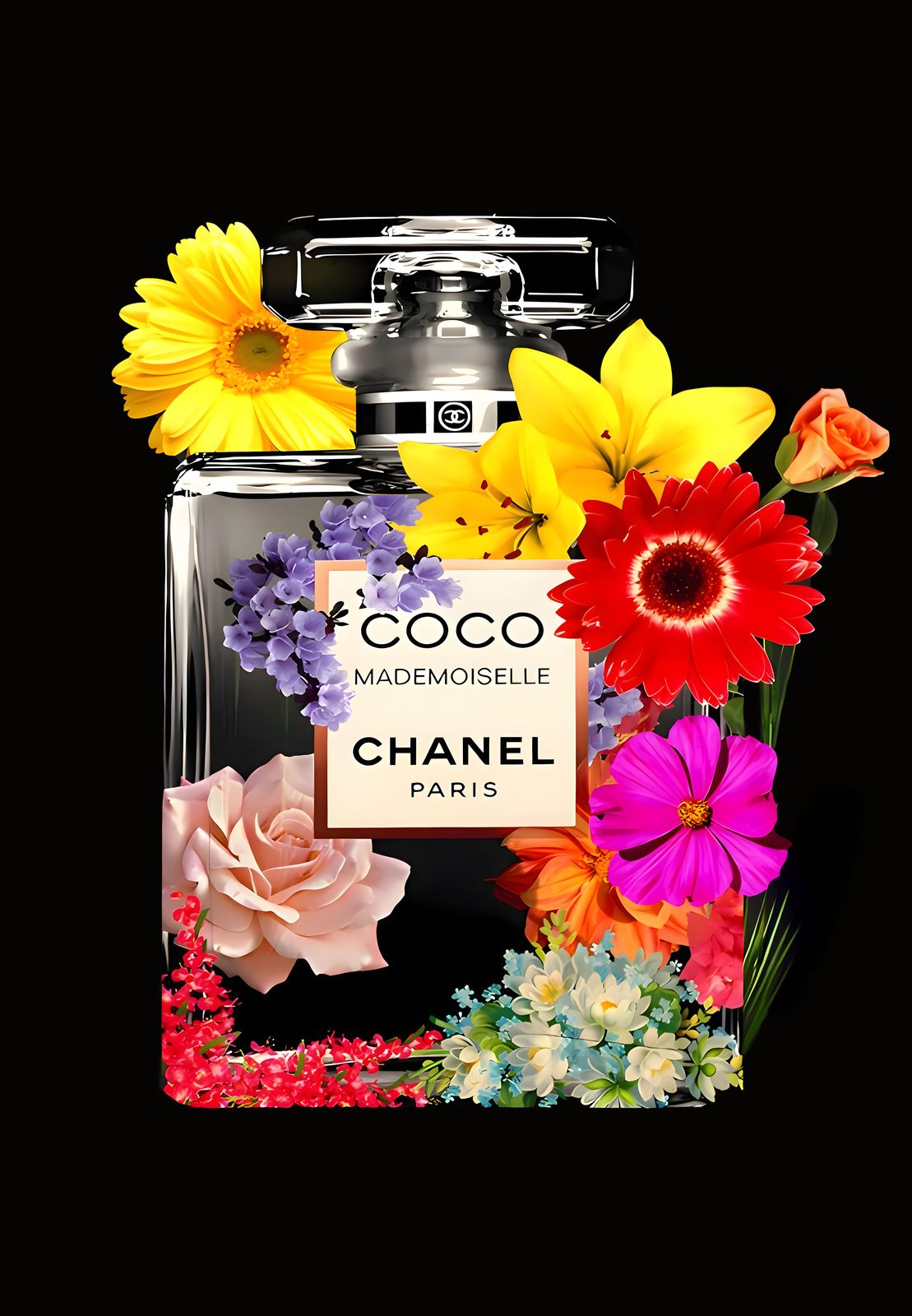Poster - Coco Chanel Bloemen
