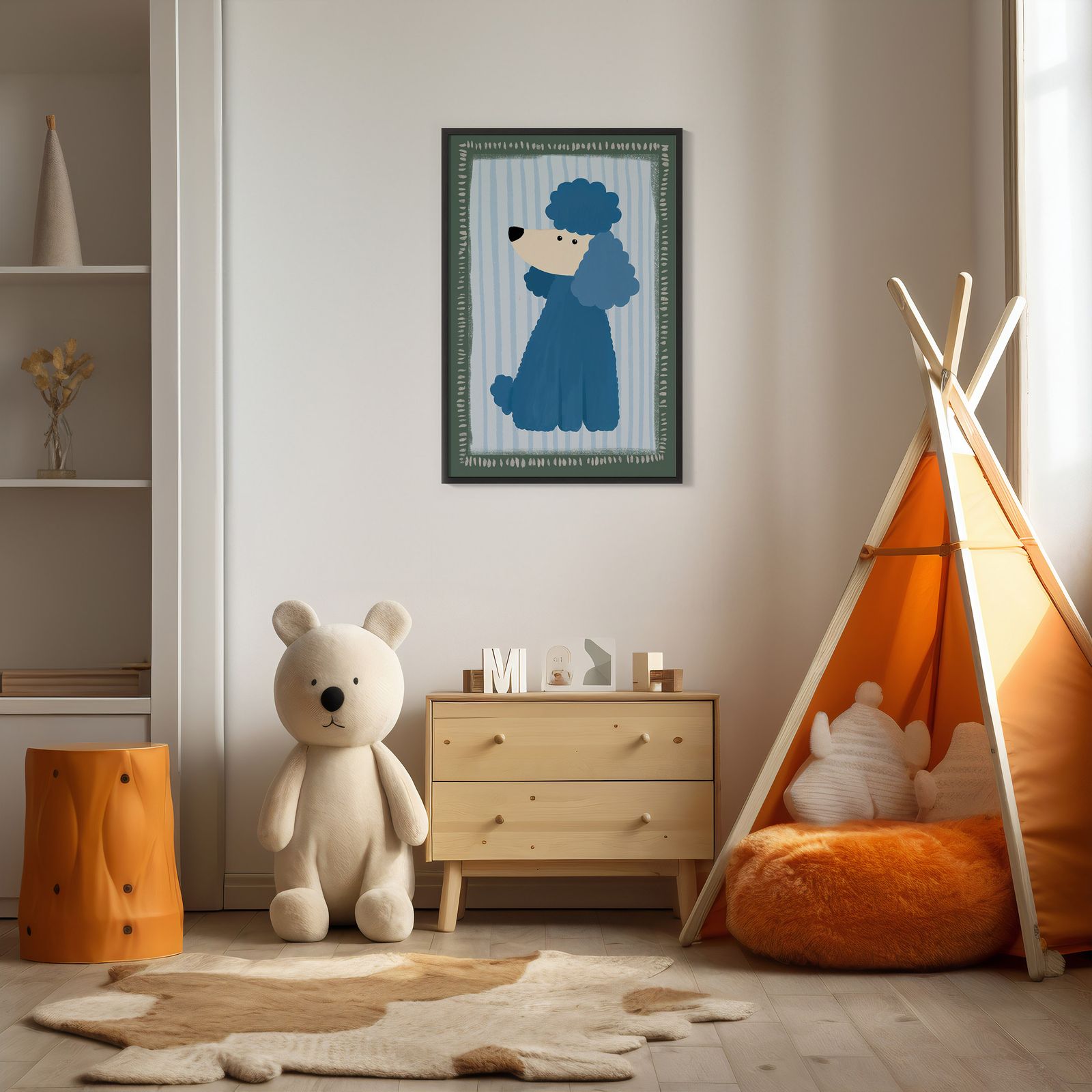 Poster - Blauw Poedel Ontwerp