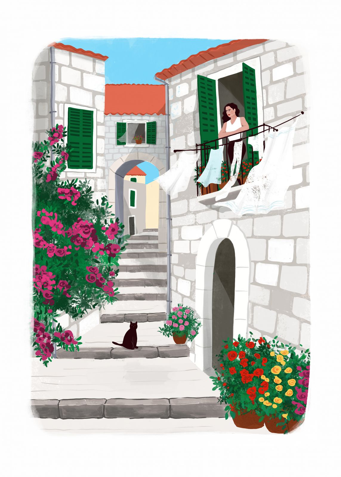 Poster - Mediterrane Binnenplaats