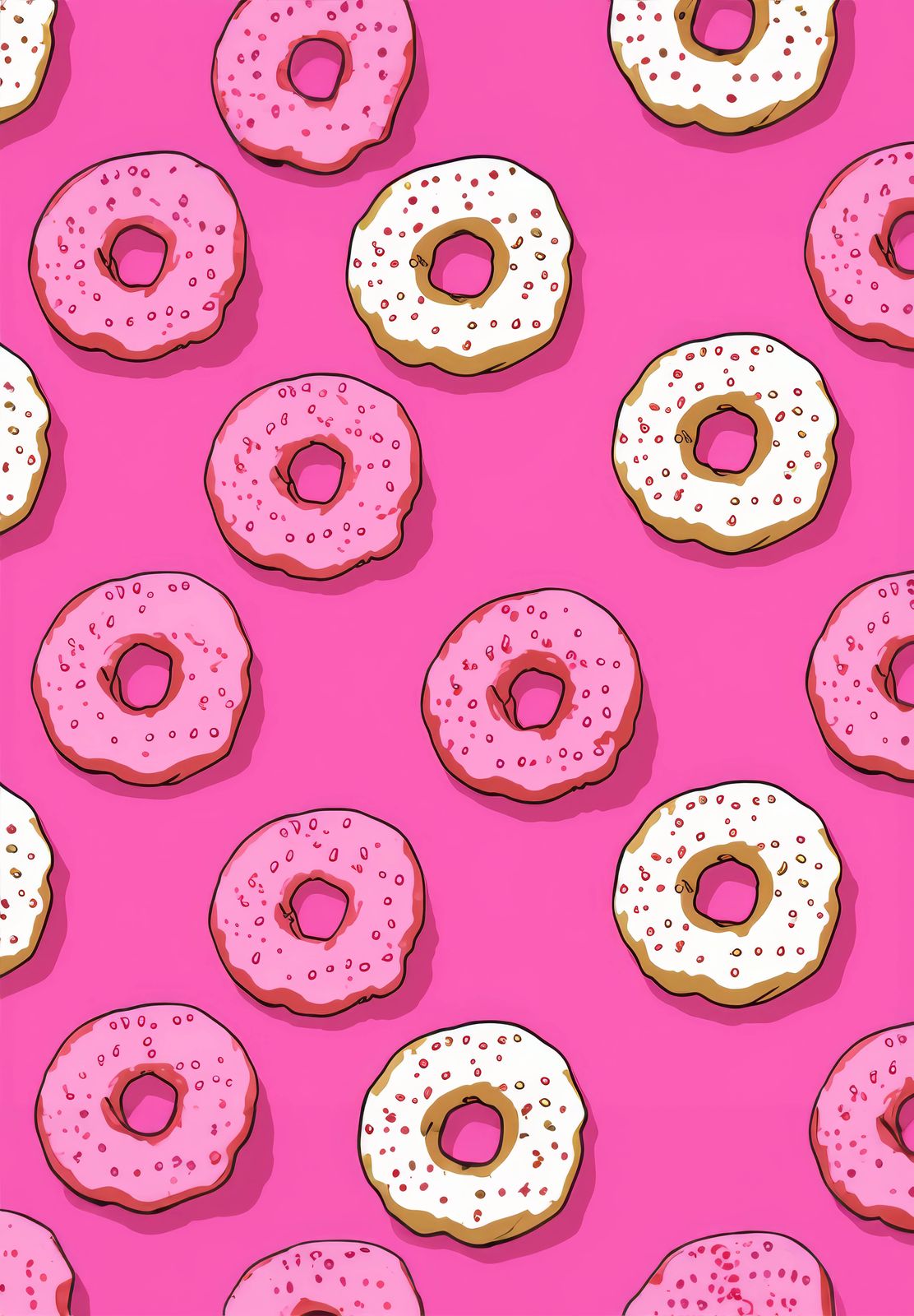 Poster - Roze Donutpatroon