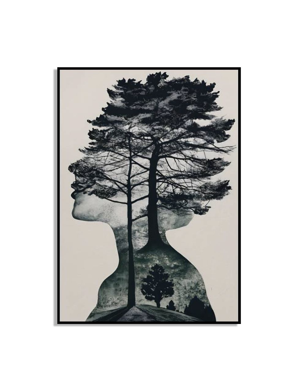 Silhouet Boom Muurposter