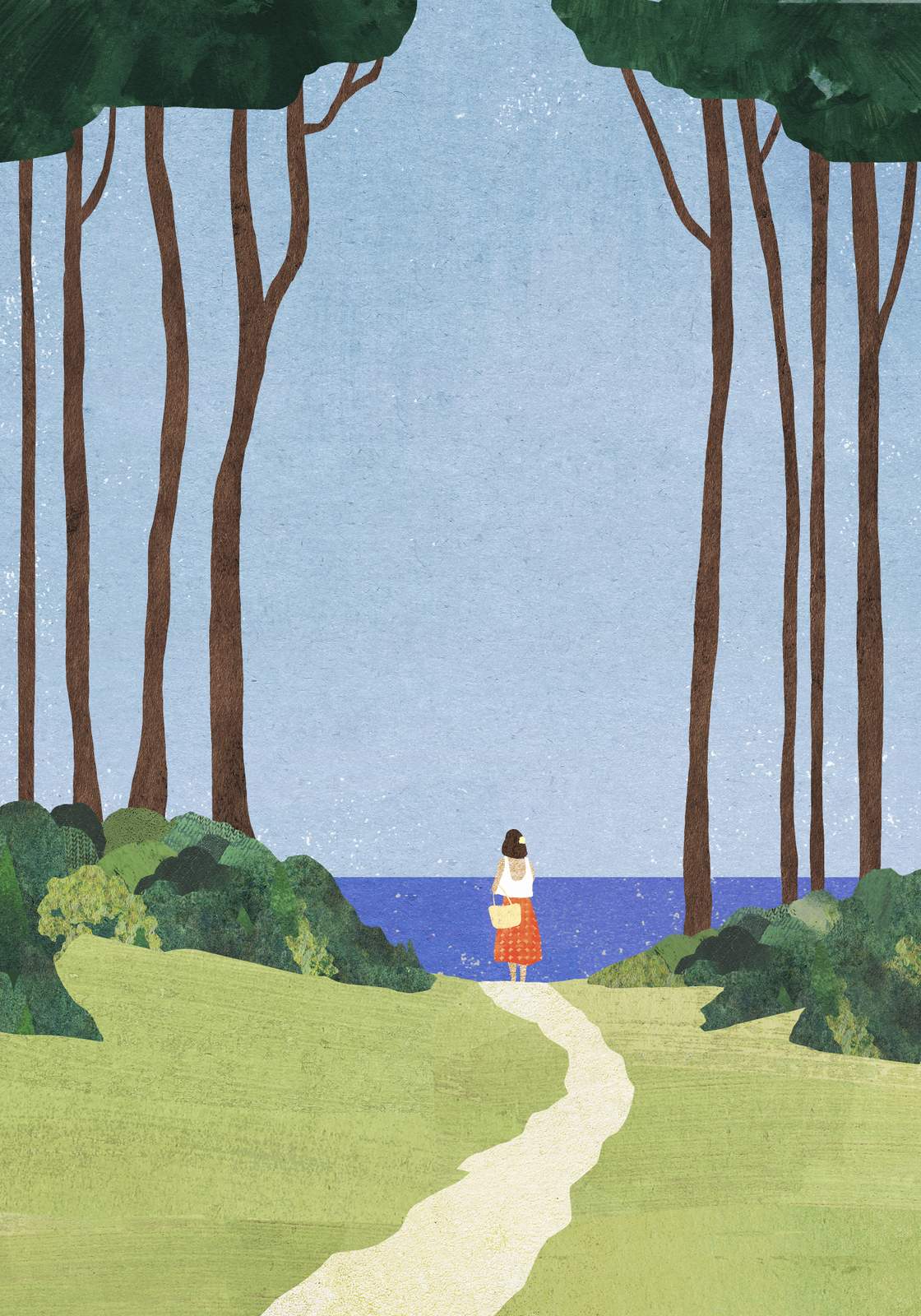 Poster - Vrouw aan zee