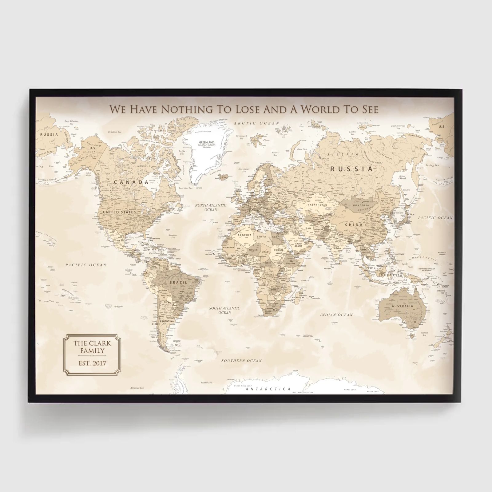 Gepersonaliseerde Poster - Familie Reis Wereldkaart