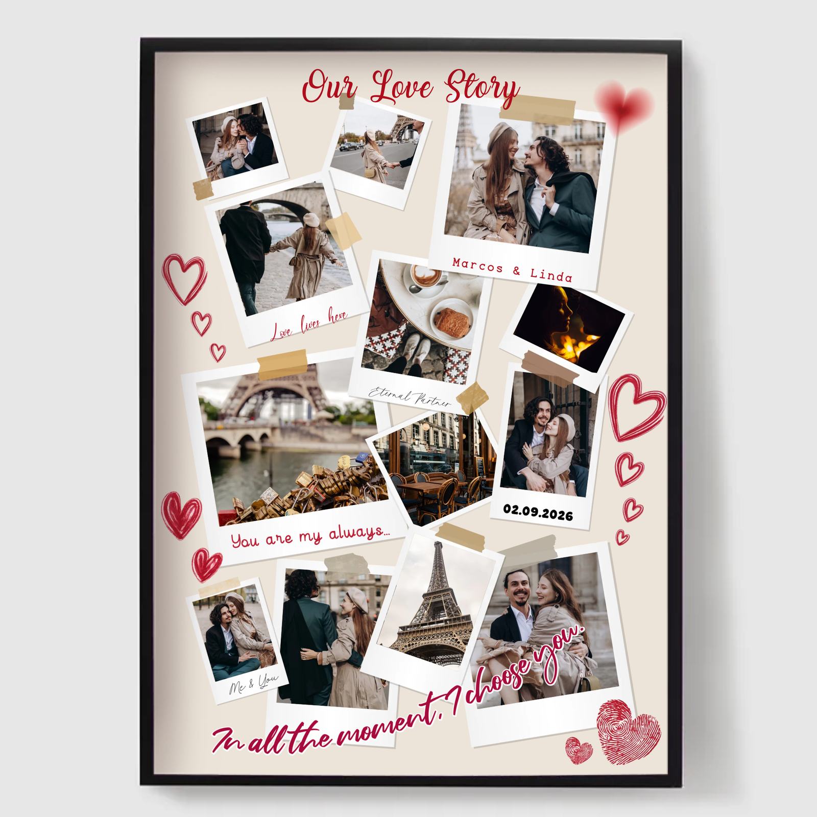 Gepersonaliseerde Poster - Valentijns Fotocollage