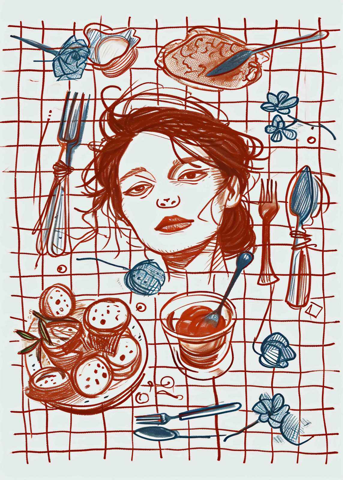 Poster - Artistiek Dinertafereel