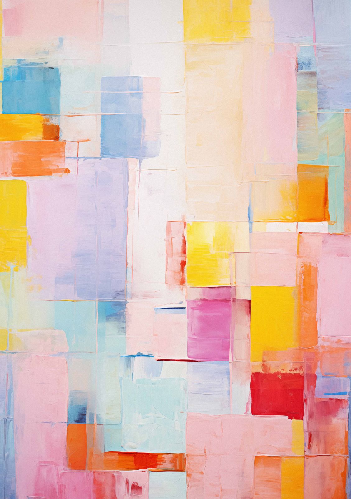 Poster - Abstracte Kleurblokken