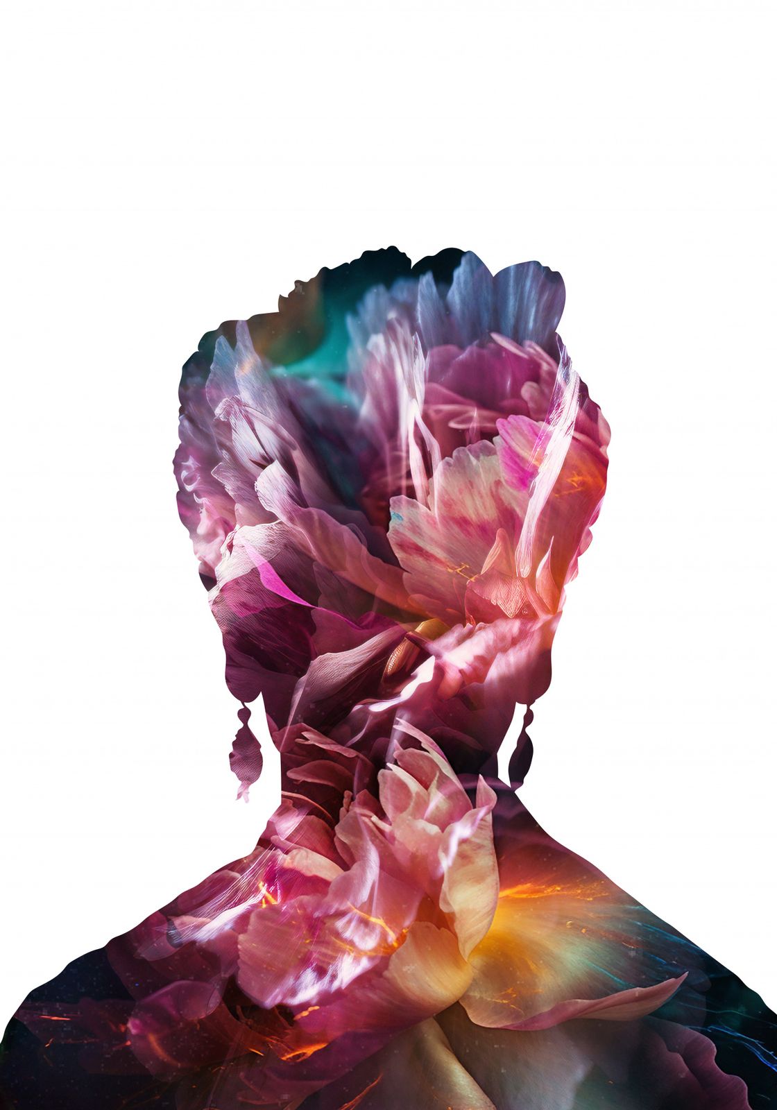 Poster - Bloemsilhouet