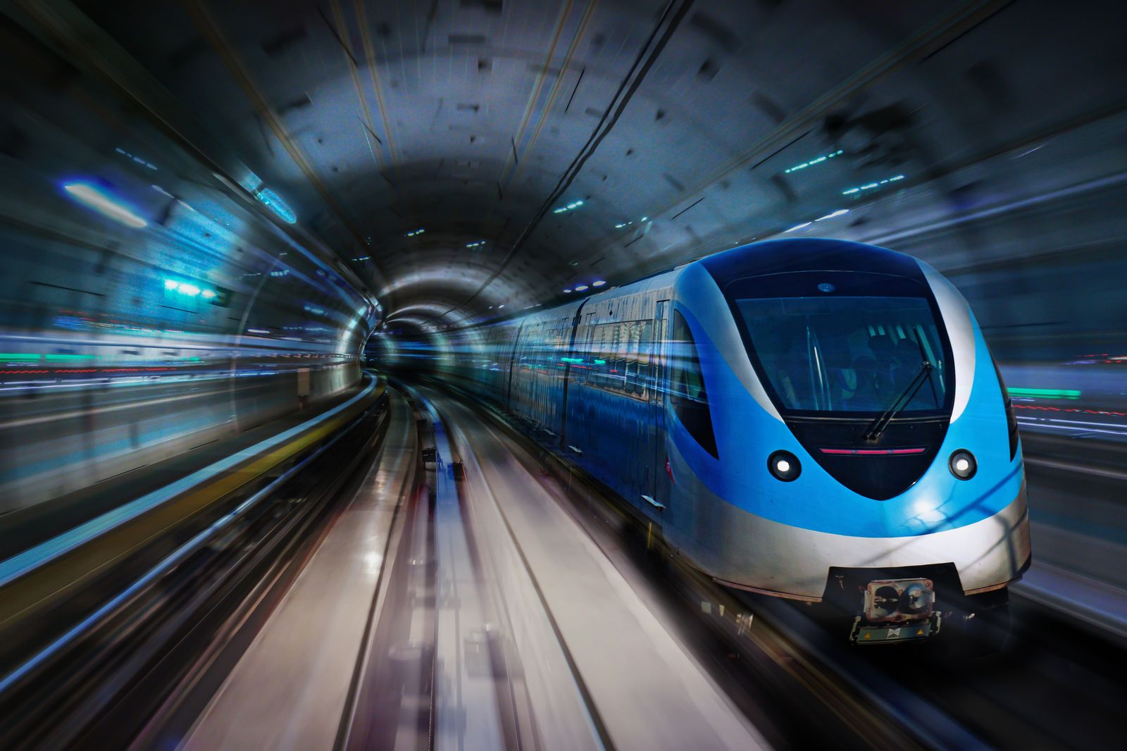 Poster - Snelle Trein in Tunnel