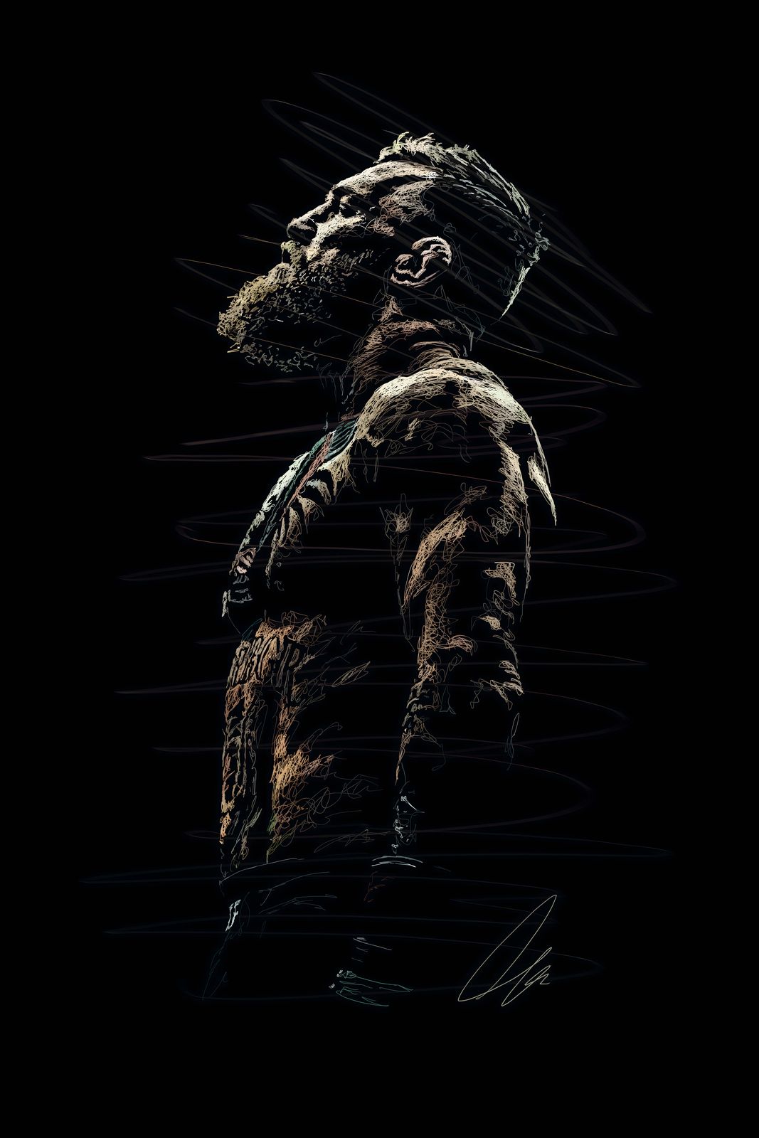 Poster - Portret van een Behaarde Man